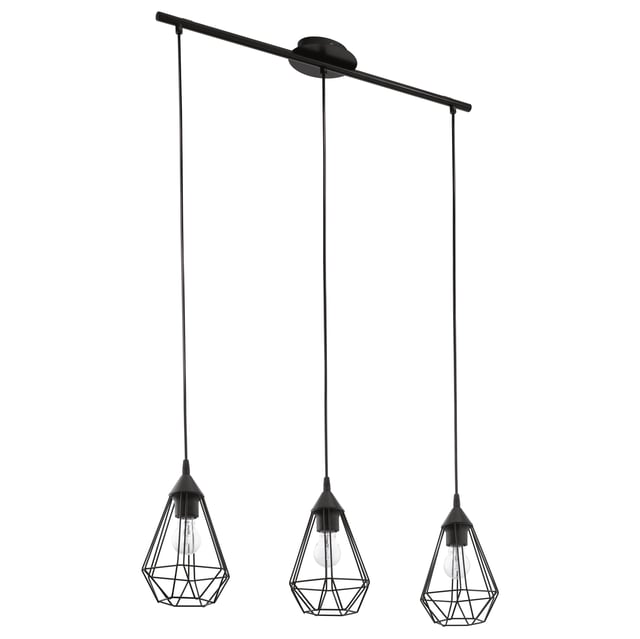 Suspension 3xE27 inox noir EGLO Tarbes, E27