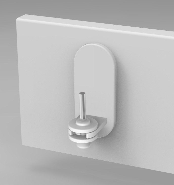 Lot de 2 supports adhésifs vitrage Xxl 3 en 1, 10 mm blanc peint MOBOIS - 5