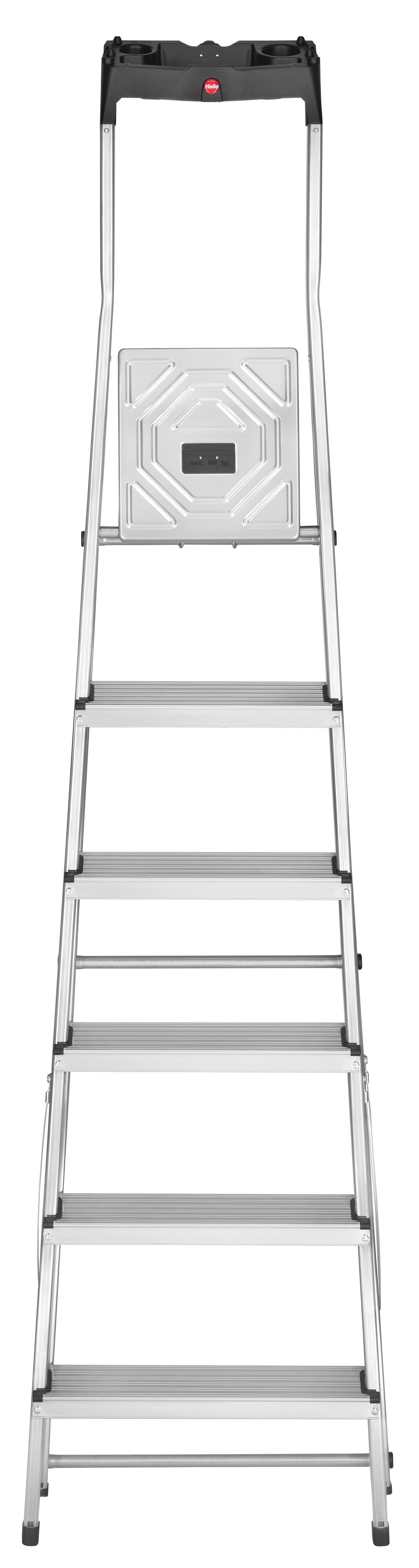 Escabeau aluminium HAILO L60 6 marches avec tablette porte-outils - 2