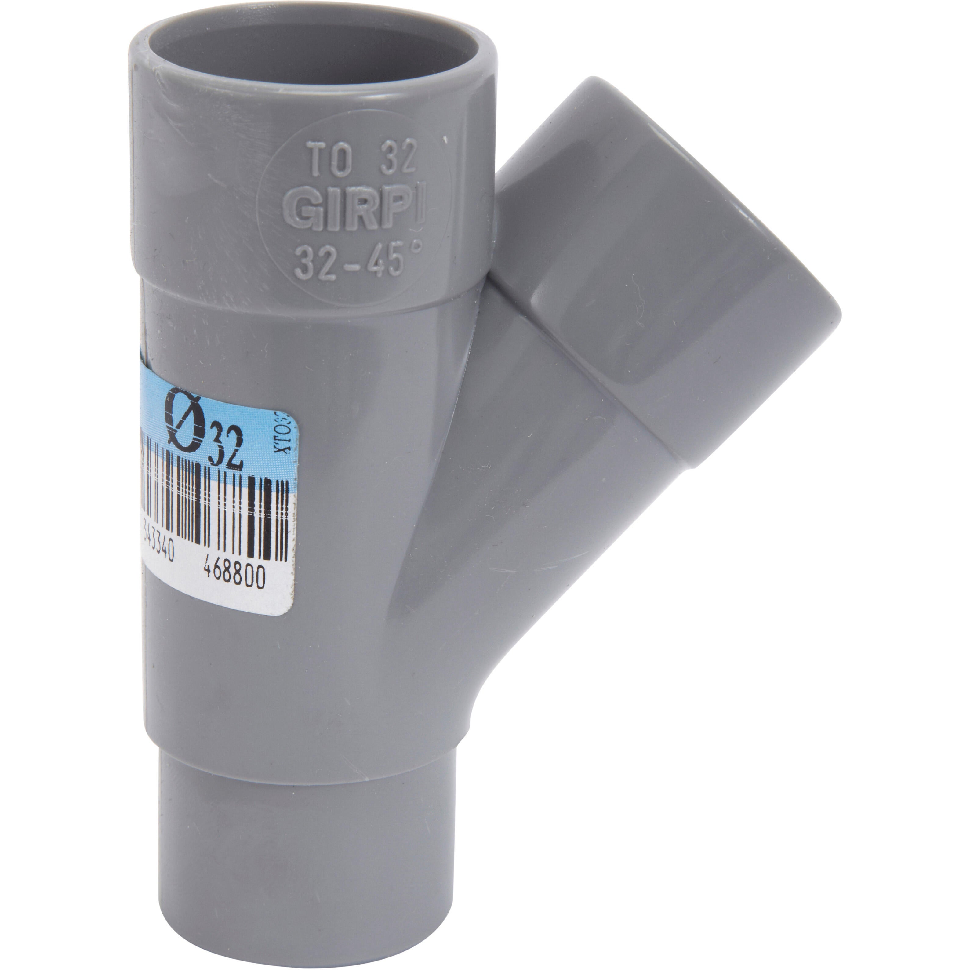 Culotte de branchement 45° en pvc à coller, femelle / mâle, D.32 - 2