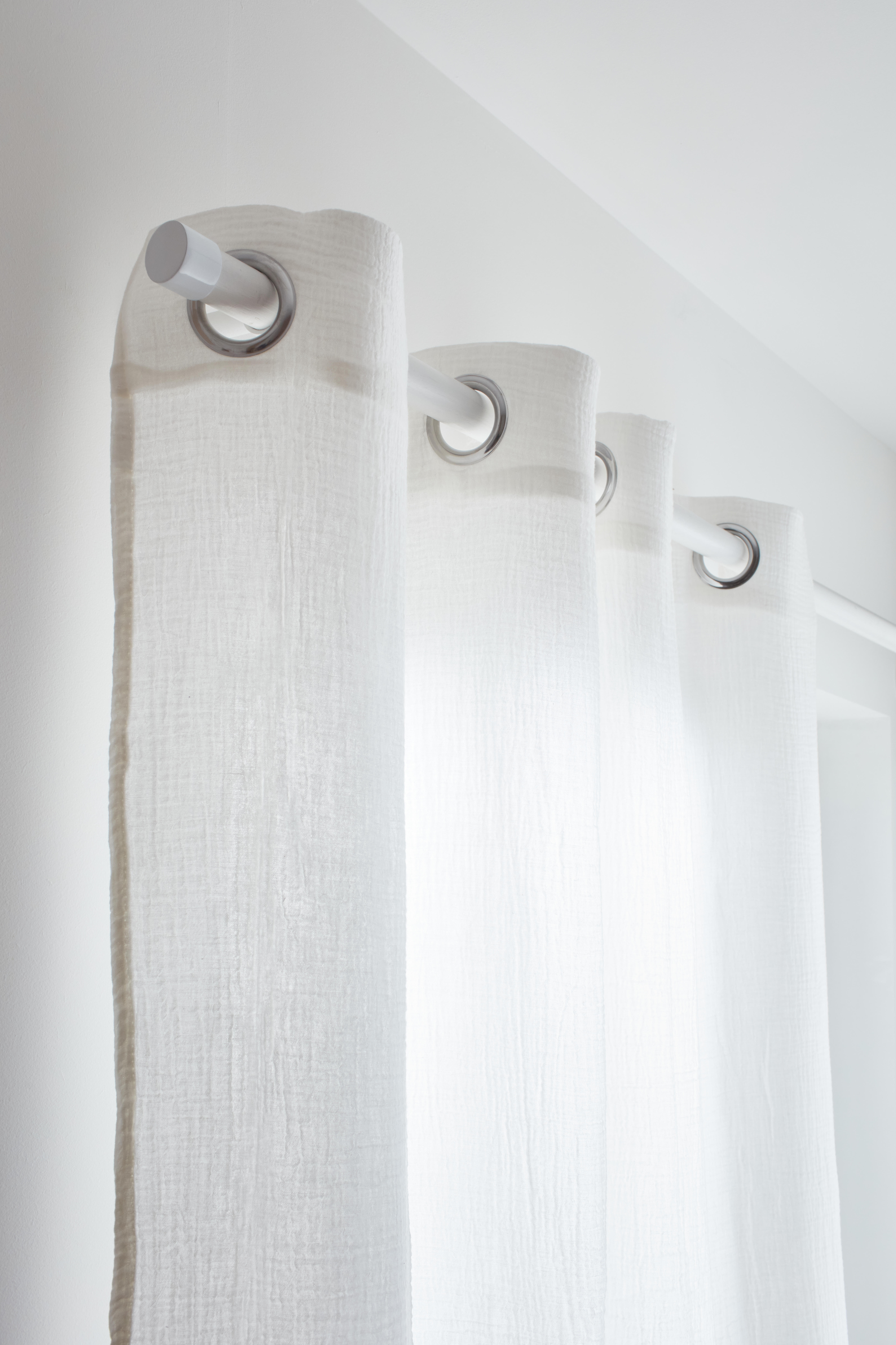 Rideau tamisant, Maja, coton, blanc H.260 x l.130 cm - 2