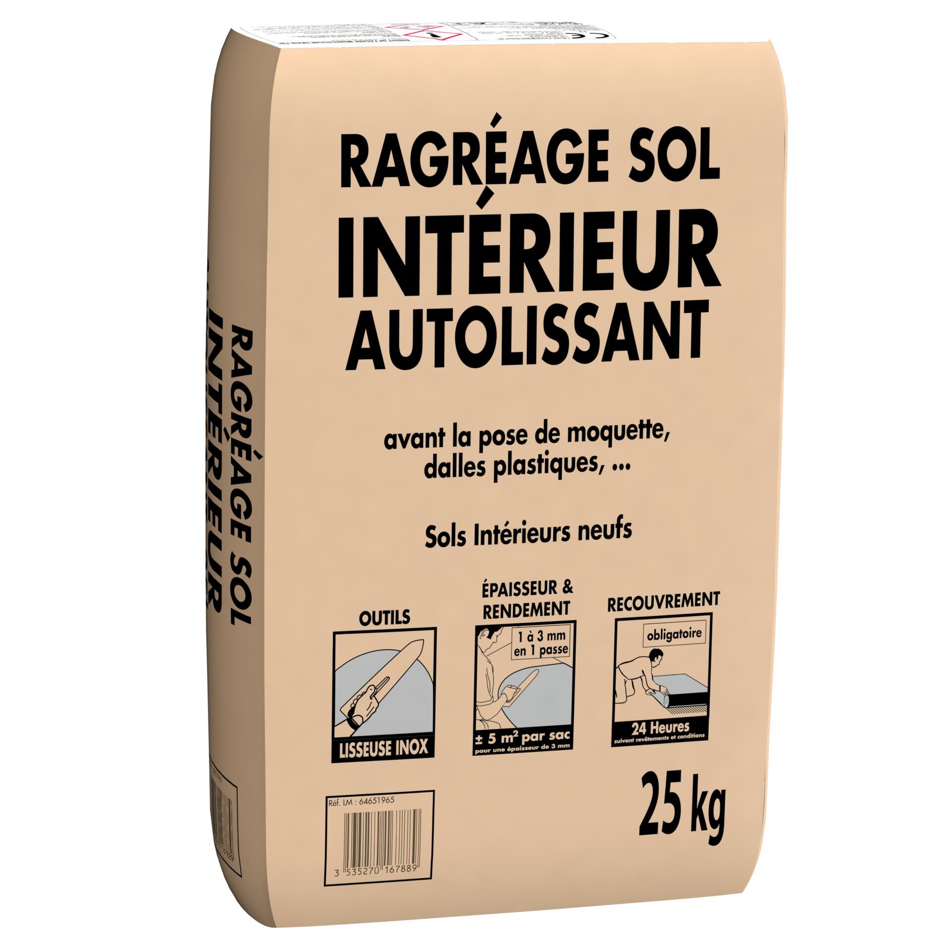 Ragréage sol autolissant, 25 kg | Leroy Merlin