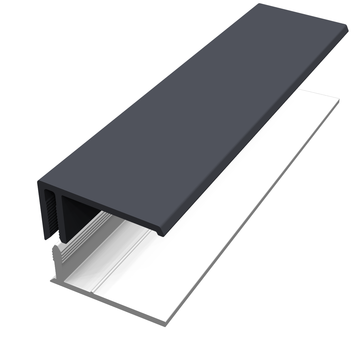 Profil de finition pvc 40x15 FREEFOAM anthracite, gris foncé, se rapproche au ra - 2