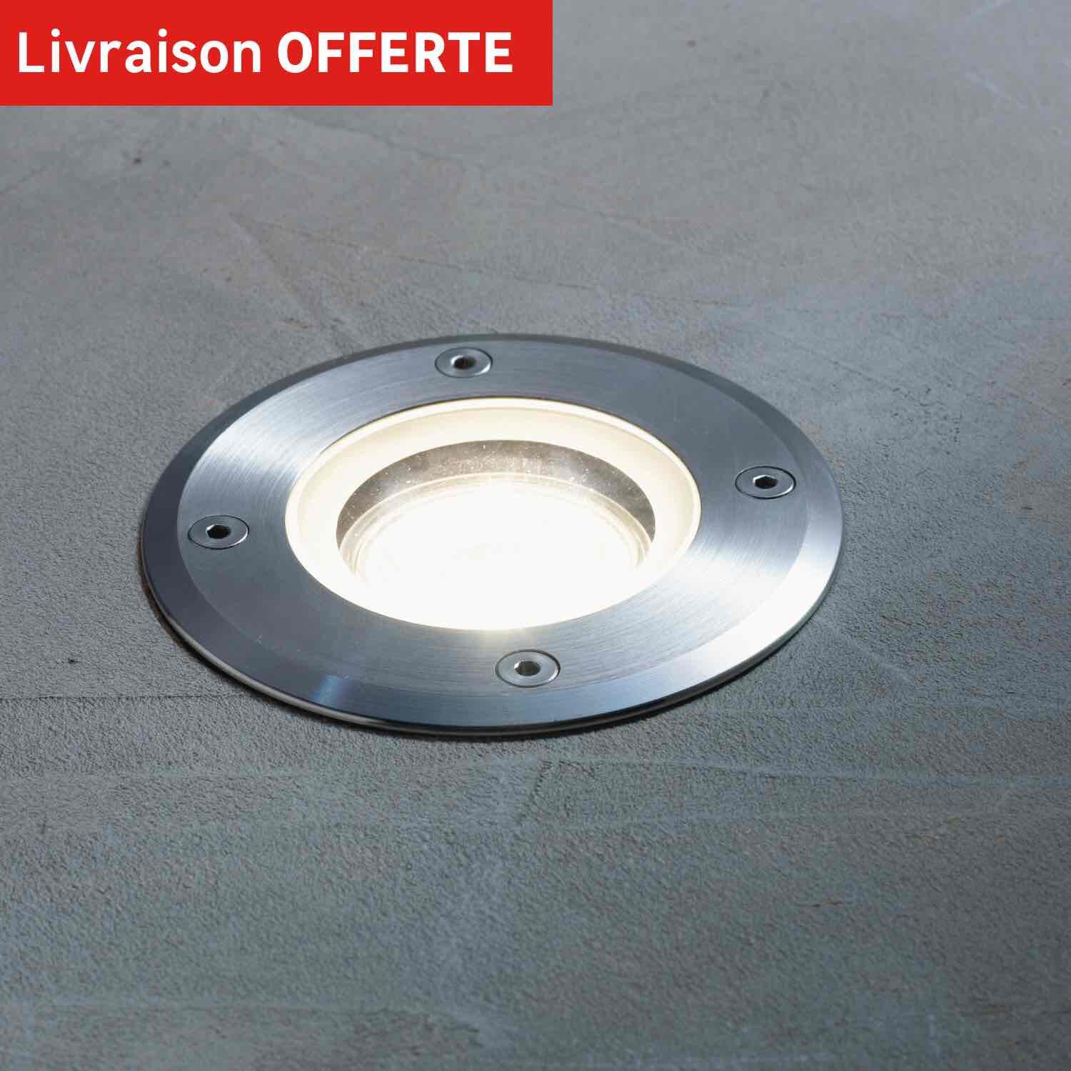 Portafaretto da incasso in alluminio ATLANTA GU10 argento tondo IP67 INSPIRE - 7