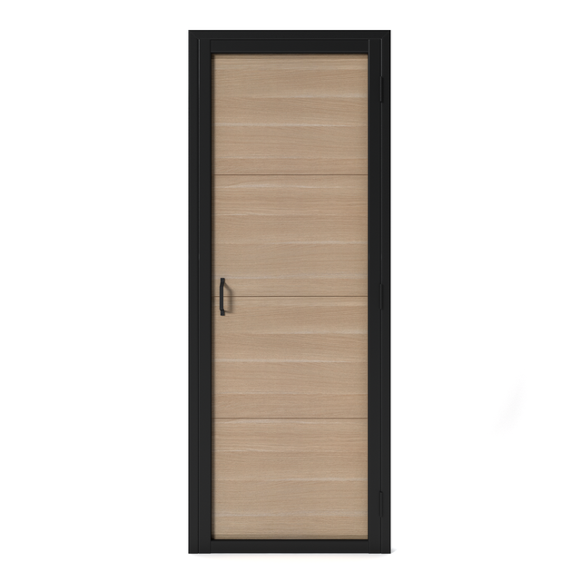 Bloc-porte bois Factory, beige/noir H.204 x l.73 cm, poussant droit