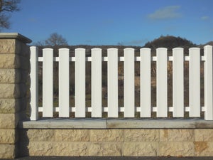 Clôture barreaudée pvc recyclé PORNIC, blanc, H.80 cm x l.200 cm