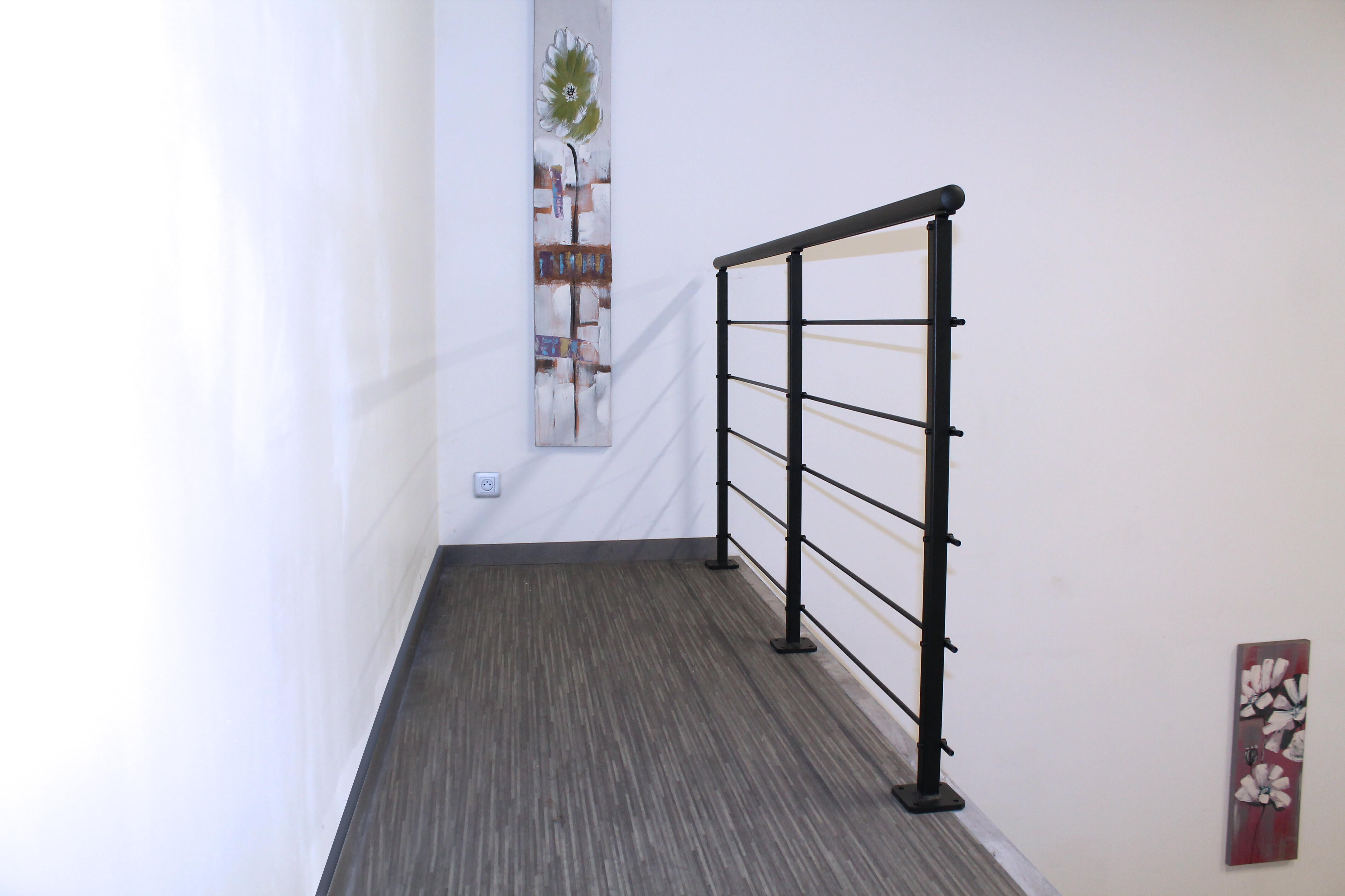 Kit garde corps Vario / atelier / Crémaillère noir sablé 2m - 2