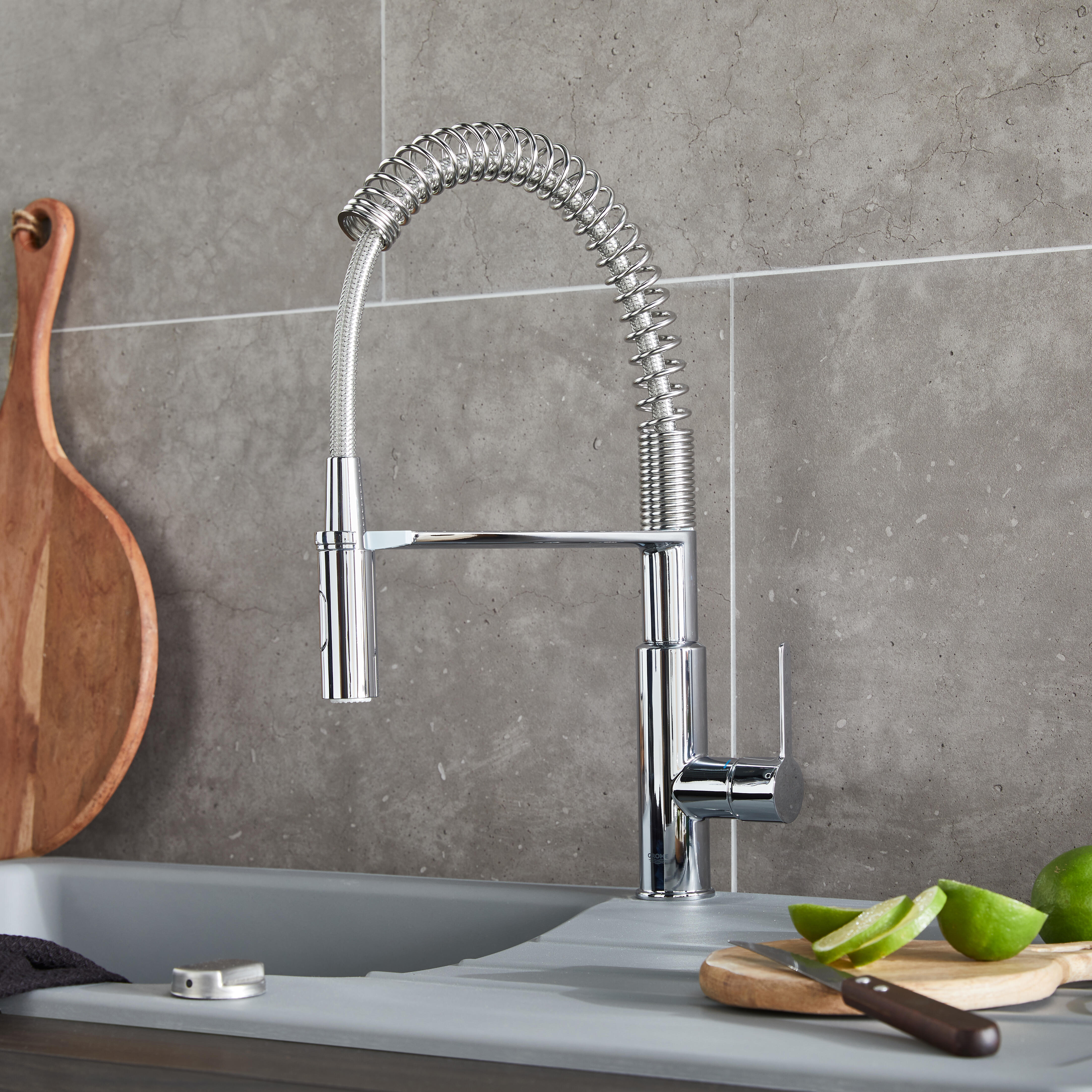 Mitigeur de cuisine avec douchette chrome, GROHE, Get Clova Chef - QuickFix - 3