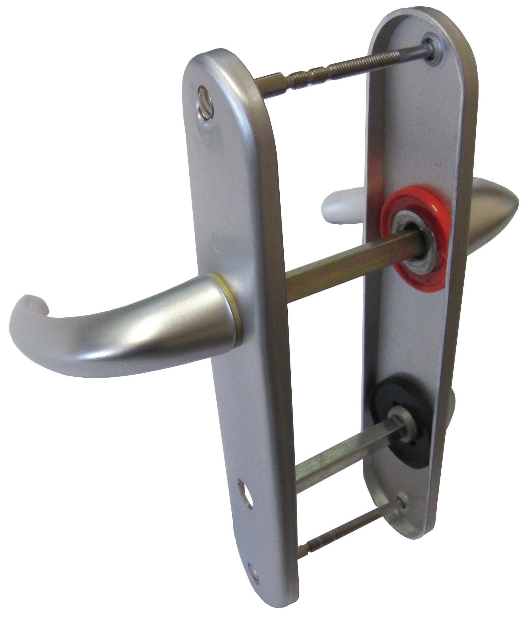 2 poignées sur plaque à condamnation San diego alu argent mat, entraxe 165 mm - 3