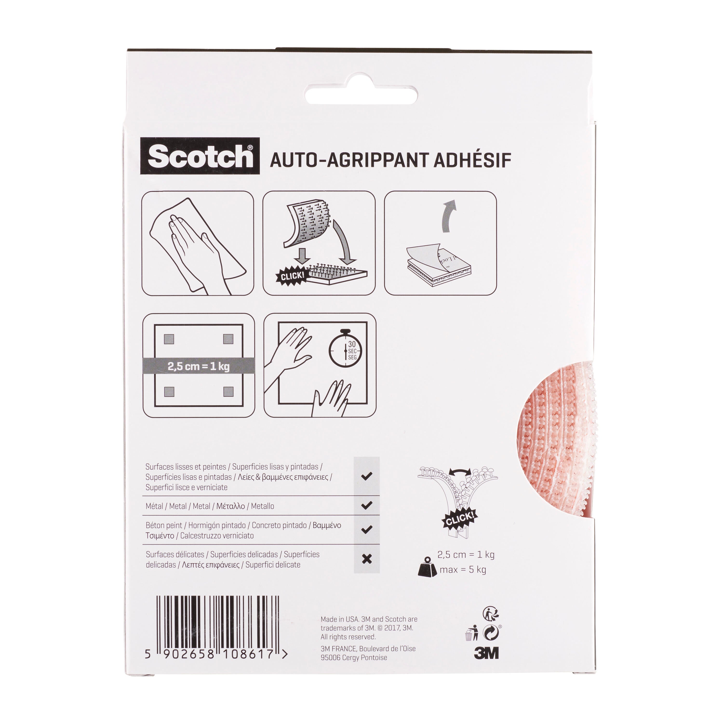 Lot de 2 systèmes de fixation en scratch incolore / transparent SCOTCH x l.25 m - 3