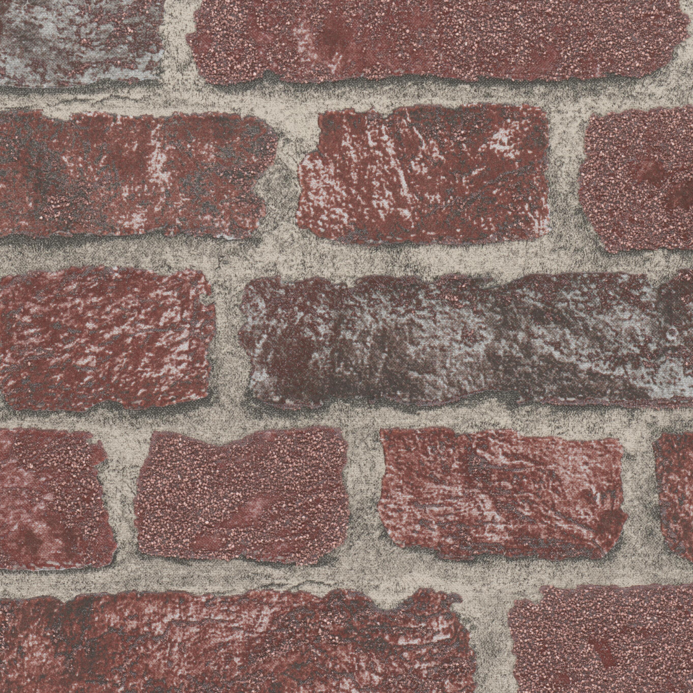 Papier peint intissé Brique 3d rouge - 3