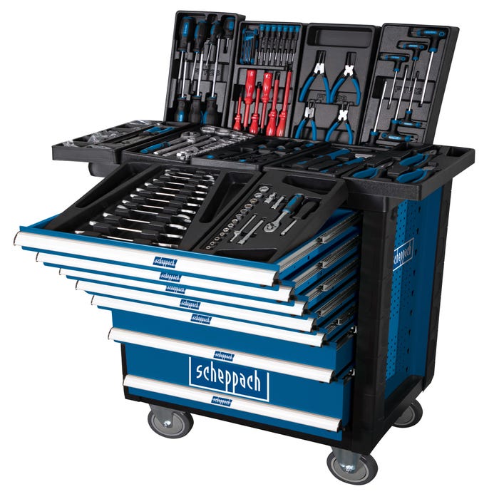 Servante d'atelier avec 263 pièces d'outils SCHEPPACH Tw1000