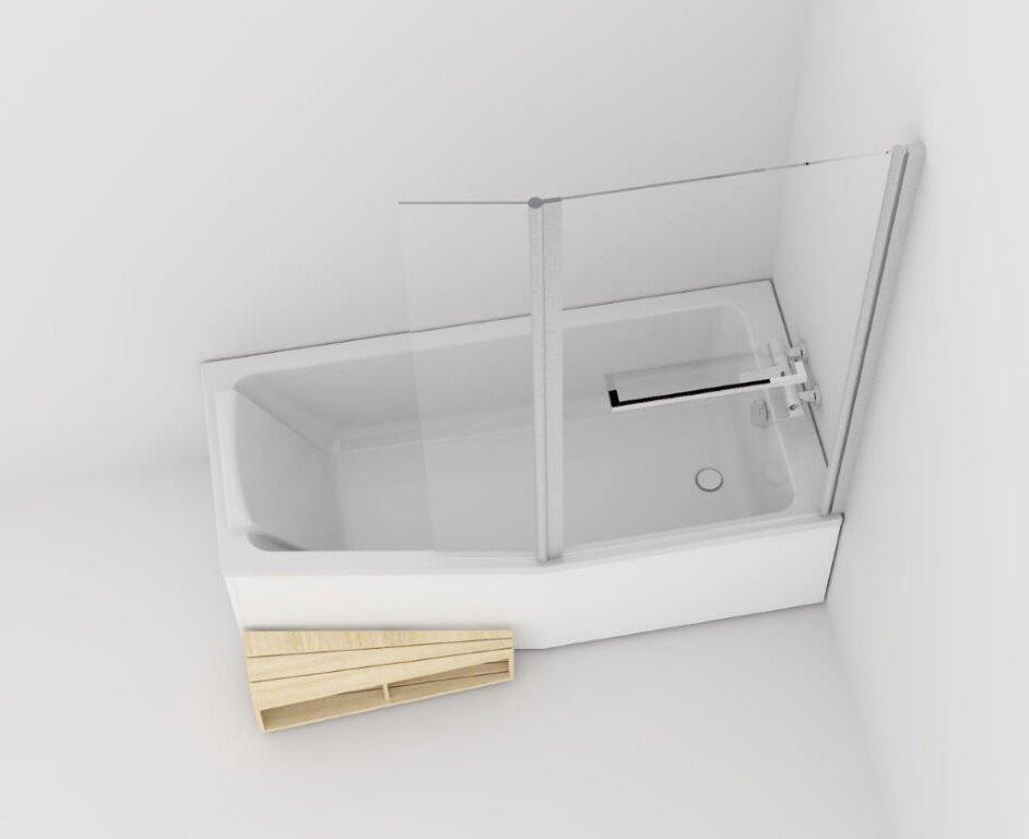 Baignoire 160x85cm blanc brillant,vidage à droite,JACOB DELAFON Sofa bain-douche - 5