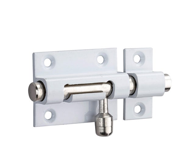 Targette à pêne rond THIRARD, laiton verni blanc