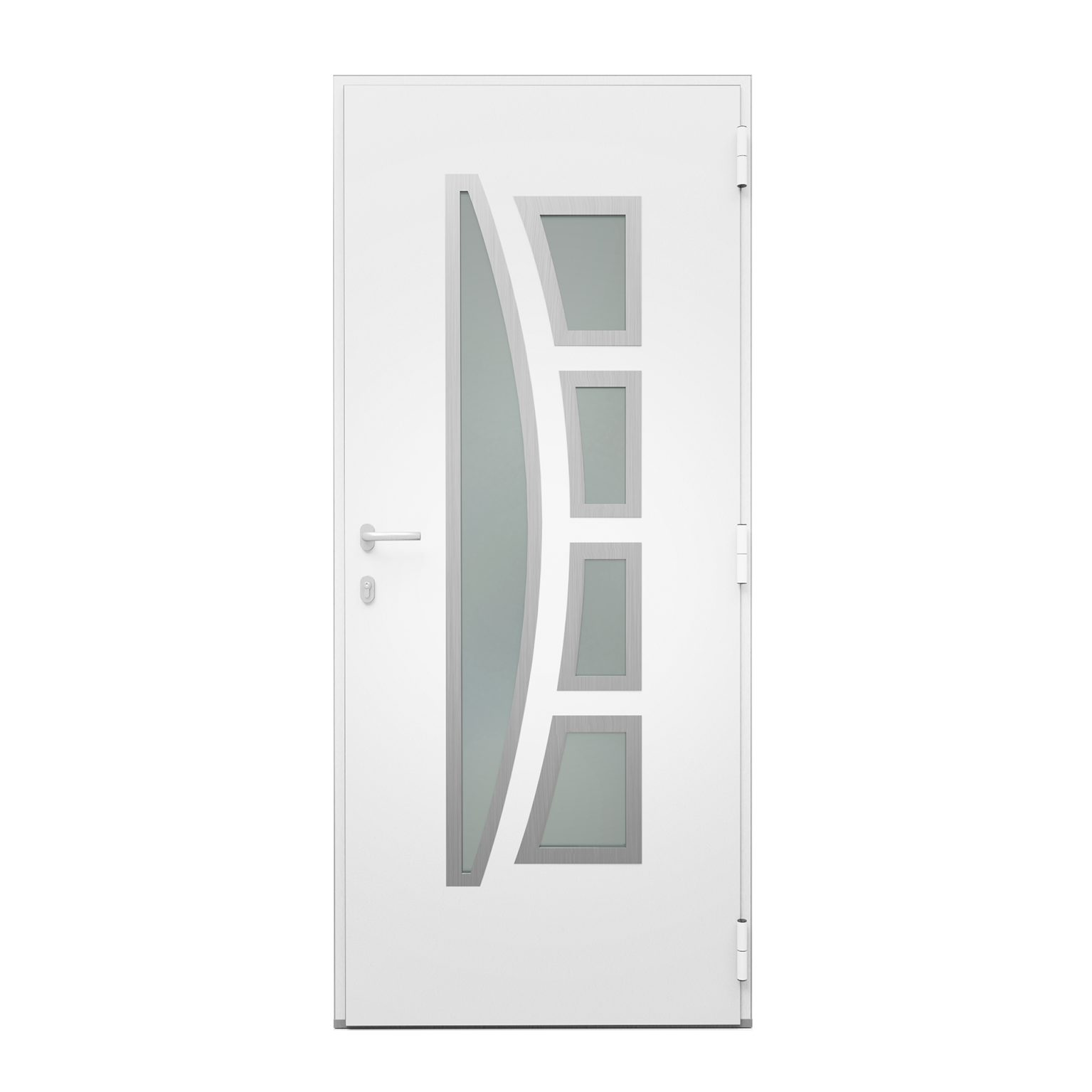 Porte d'entrée Alu Riwa Essentiel H.215 x l.90 cm vitrée blanc, pous. gauche - 4