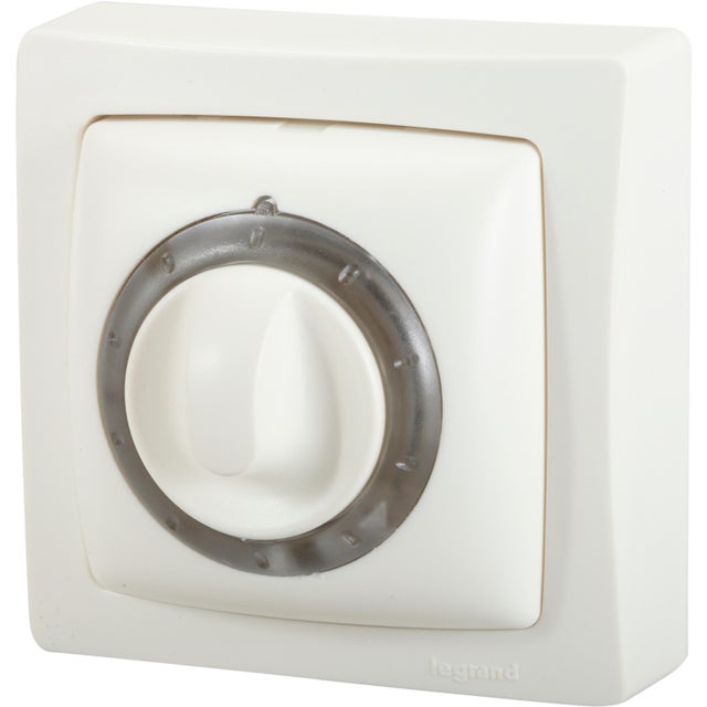 Interrupteur minuterie lumineux complet, LEGRAND Asl, blanc