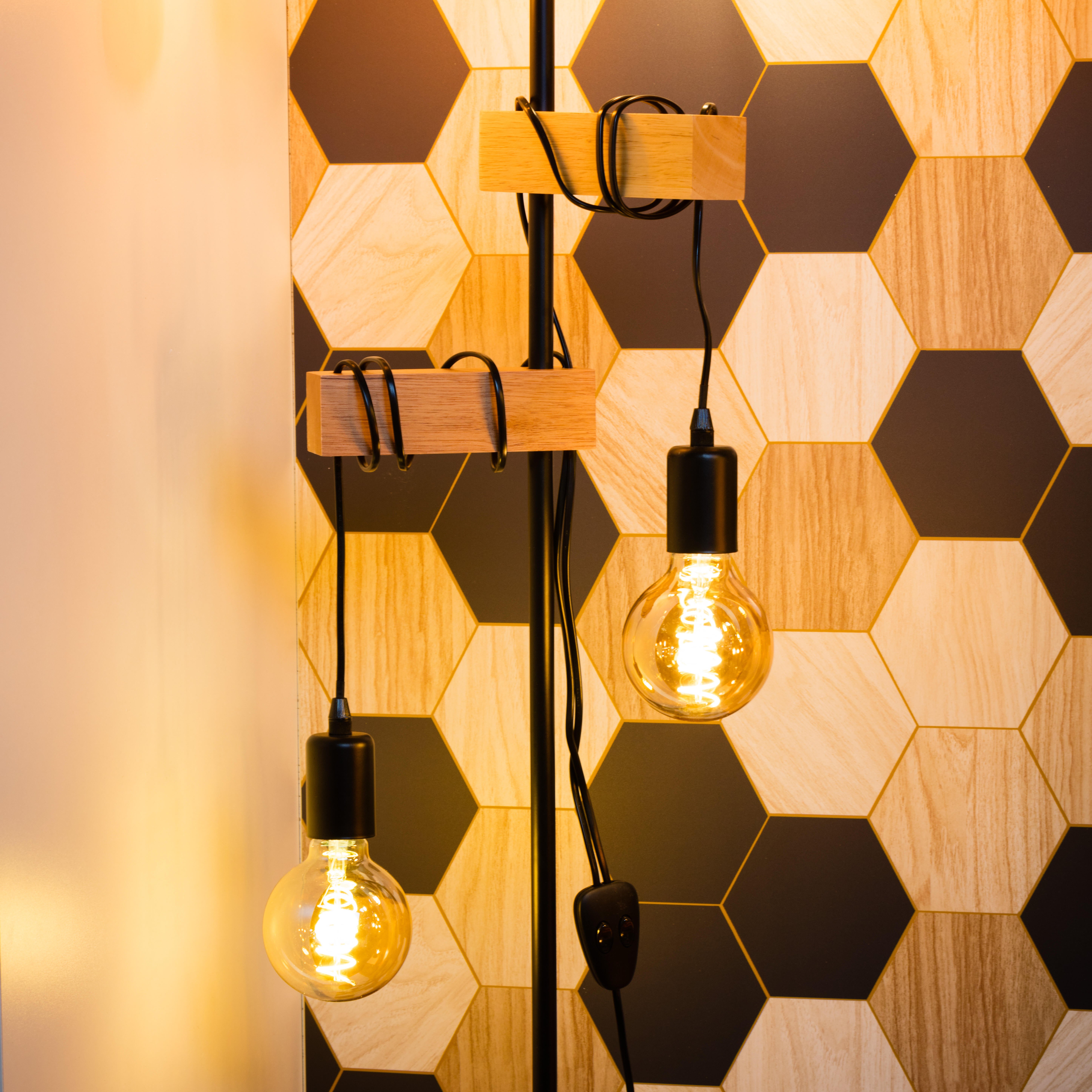 Lampadaire Townshend, bois, noir,  H.166.5 cm, E27 - 6