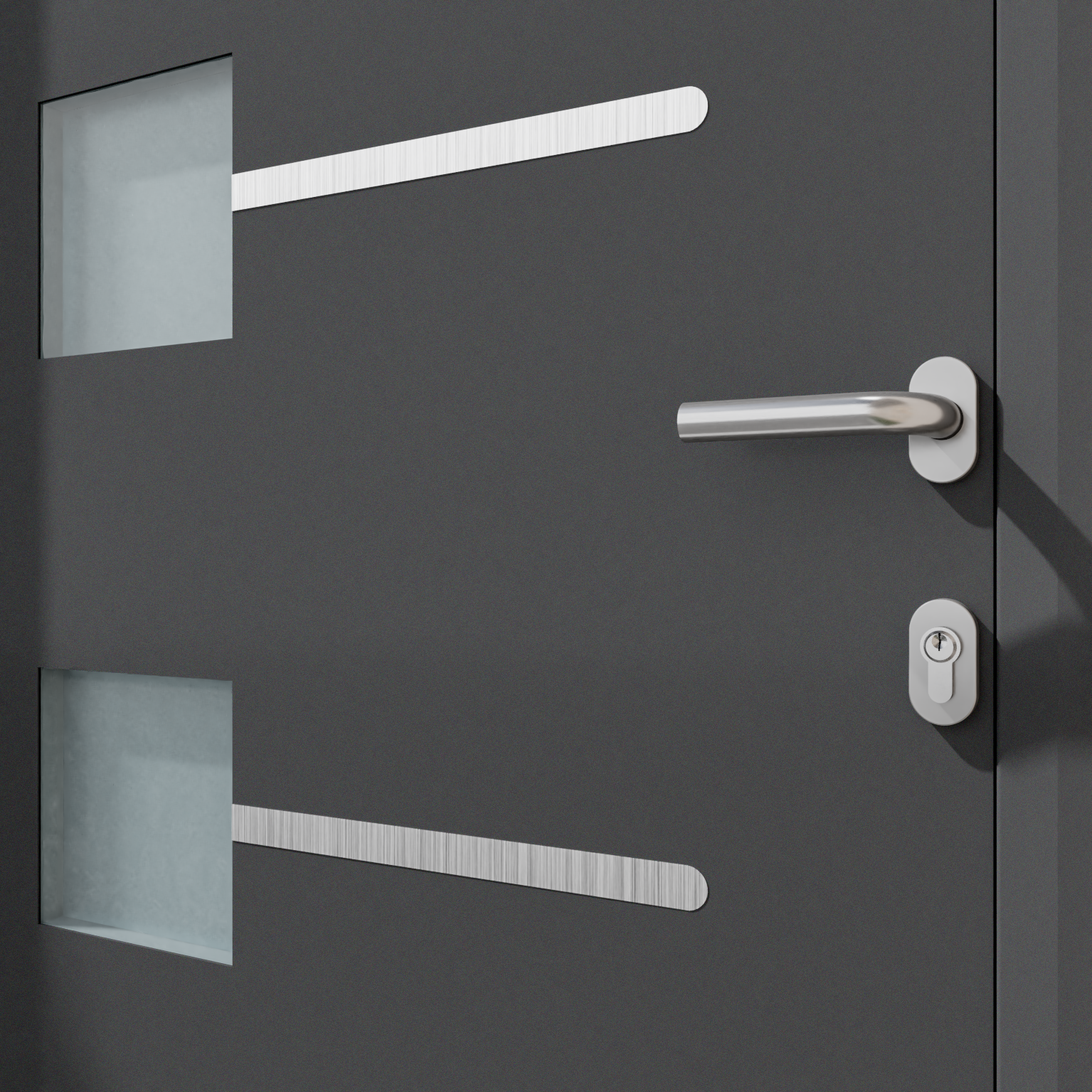 Porte d'entrée Alu Soria 2 Premium H.215 x l.90 cm vitrée gris anthr., p. gauche - 10