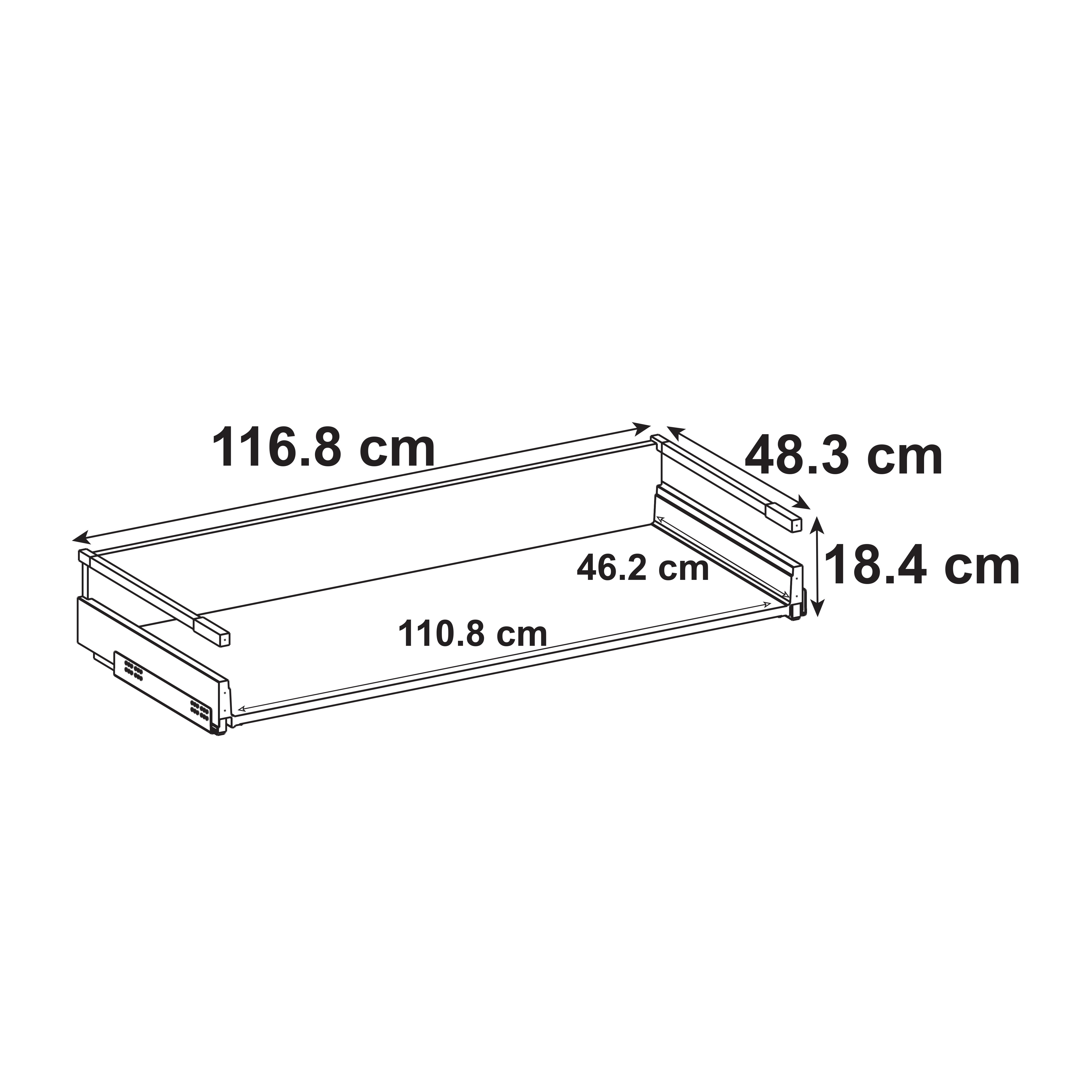 Kit interior de gavetão Delinia 120 cm cinza - 5