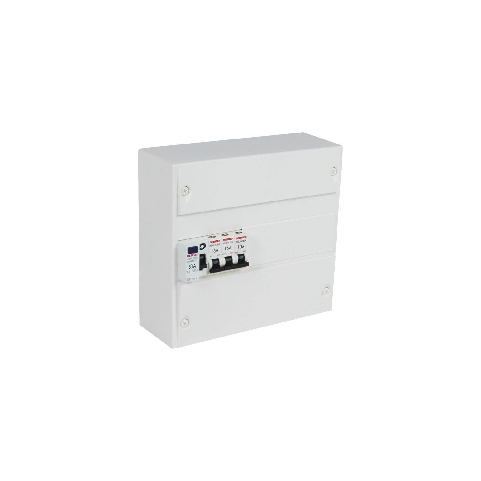 Tableau électrique équipé non précâblé DEBFLEX 1 rg 13 mods, n/a - 3