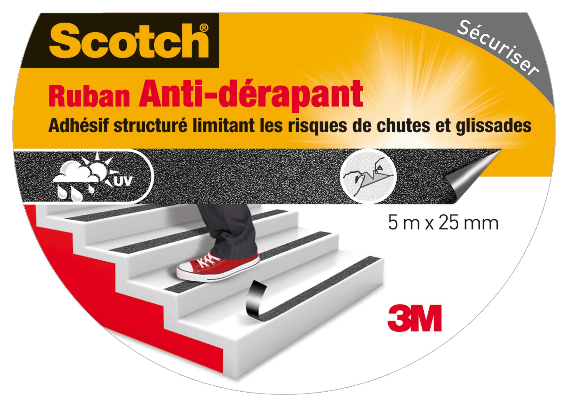 Ruban adhésif  int/ext SCOTCH Antidérapant noir l.25mm x L.5m - 4