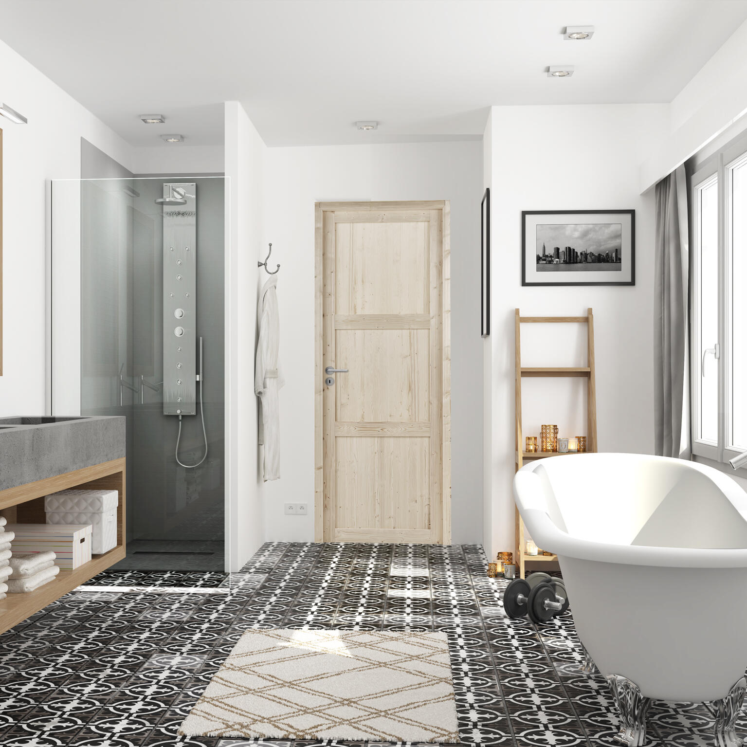 Bloc-porte Argan sapin H.204 x l.83 cm, poussant droit - 2