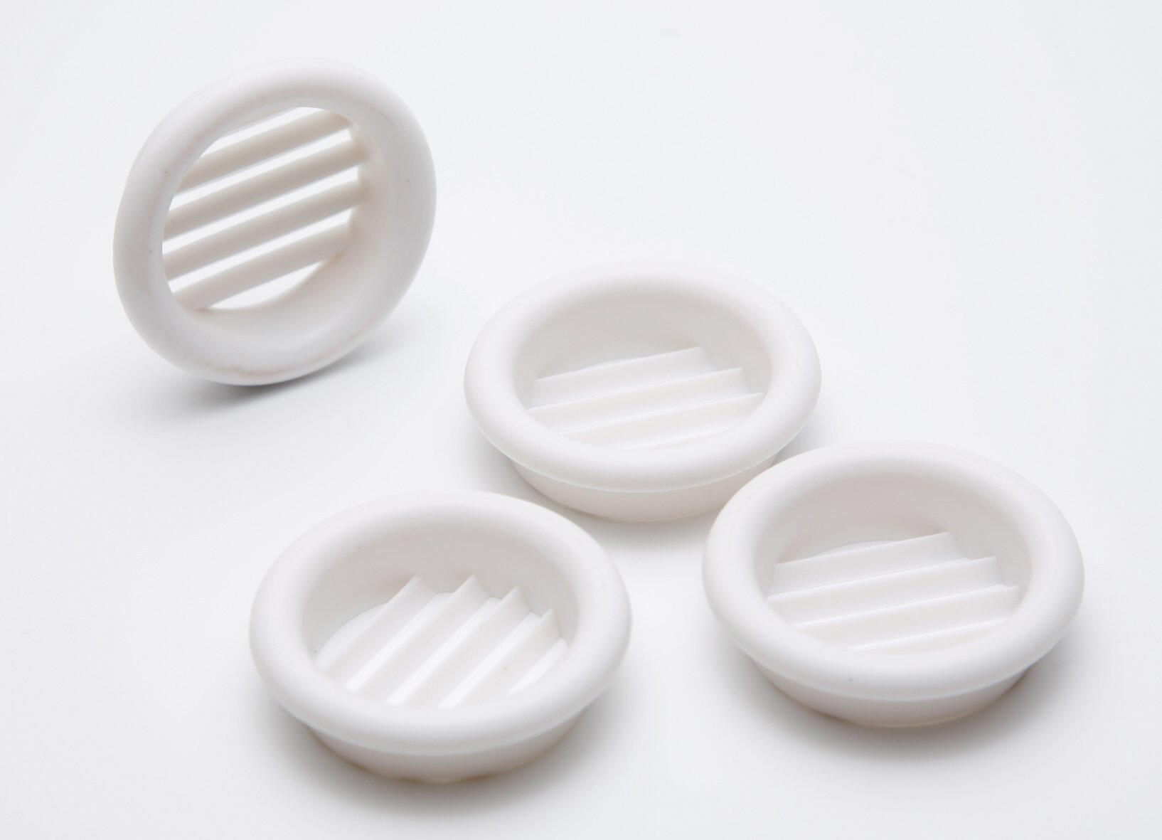 Lot de 4 grilles d'aération abs naturel Diam.4 cm - 2