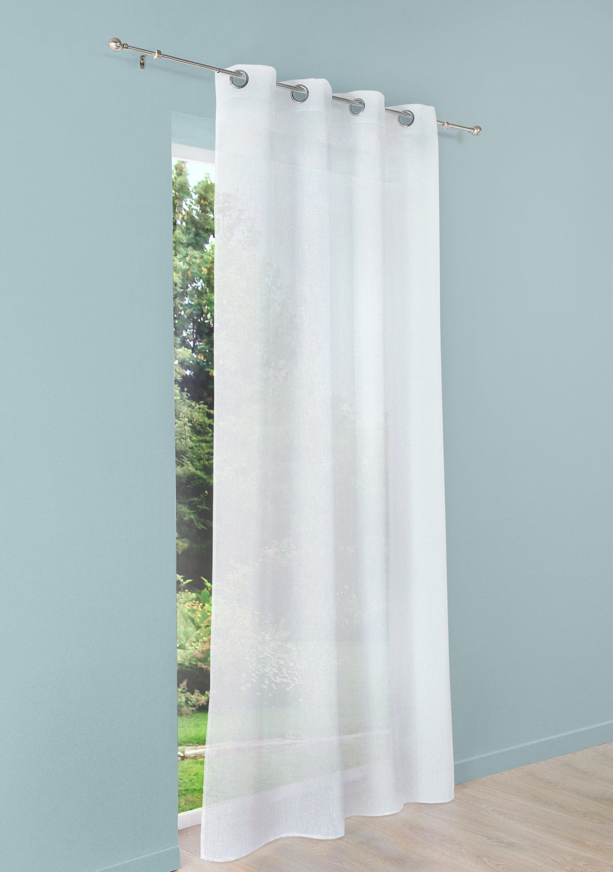 Voilage tamisant, Lium blanc l.140 x H.240 cm - 4