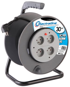 Enrouleur De Câble Automatique MONZANA 20 M - Fixation Murale Pivotante 180° - Protection Surchauffe