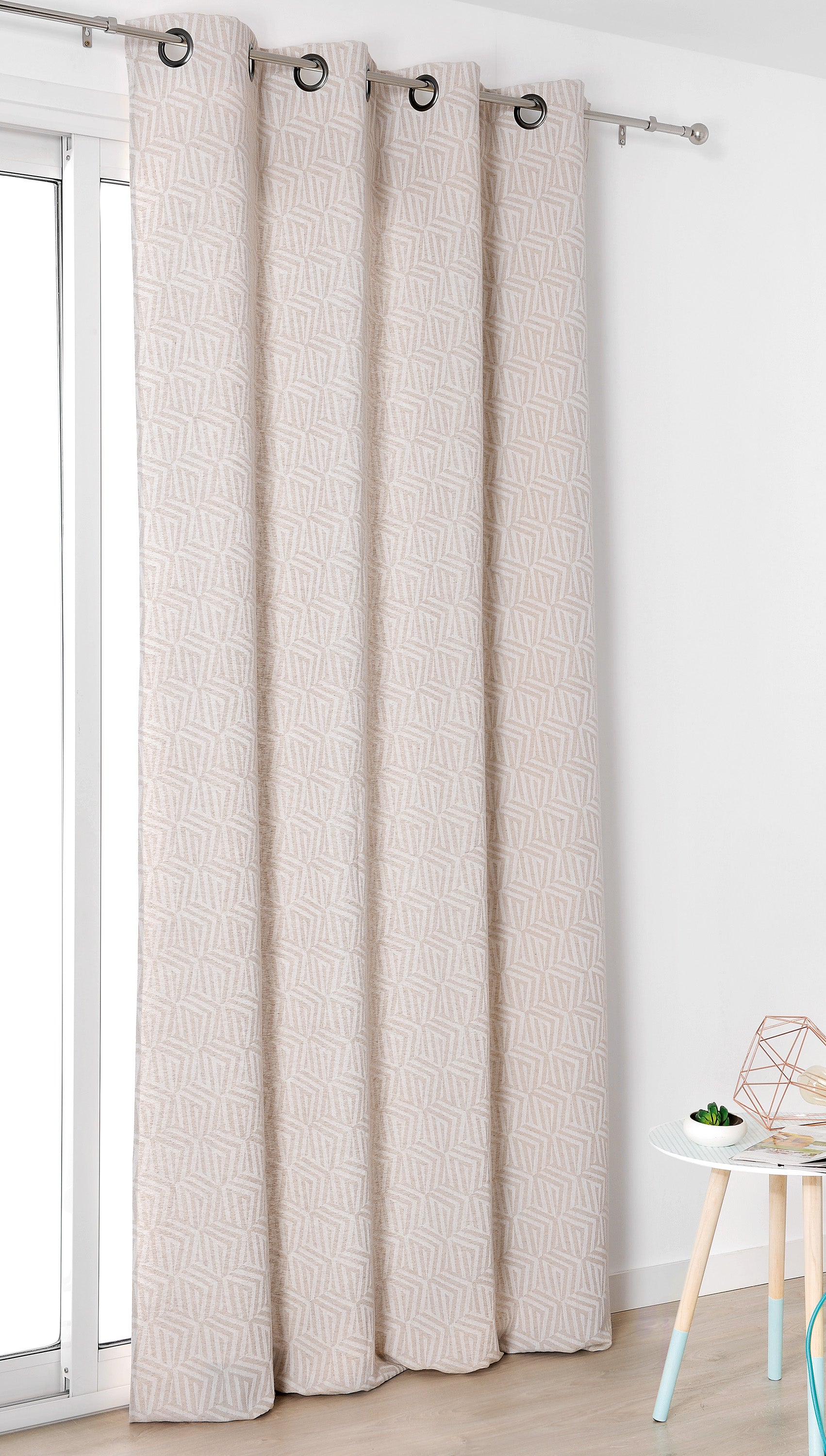 Rideau tamisant, Cuzco coton, beige H.240 x l.140 cm - 2