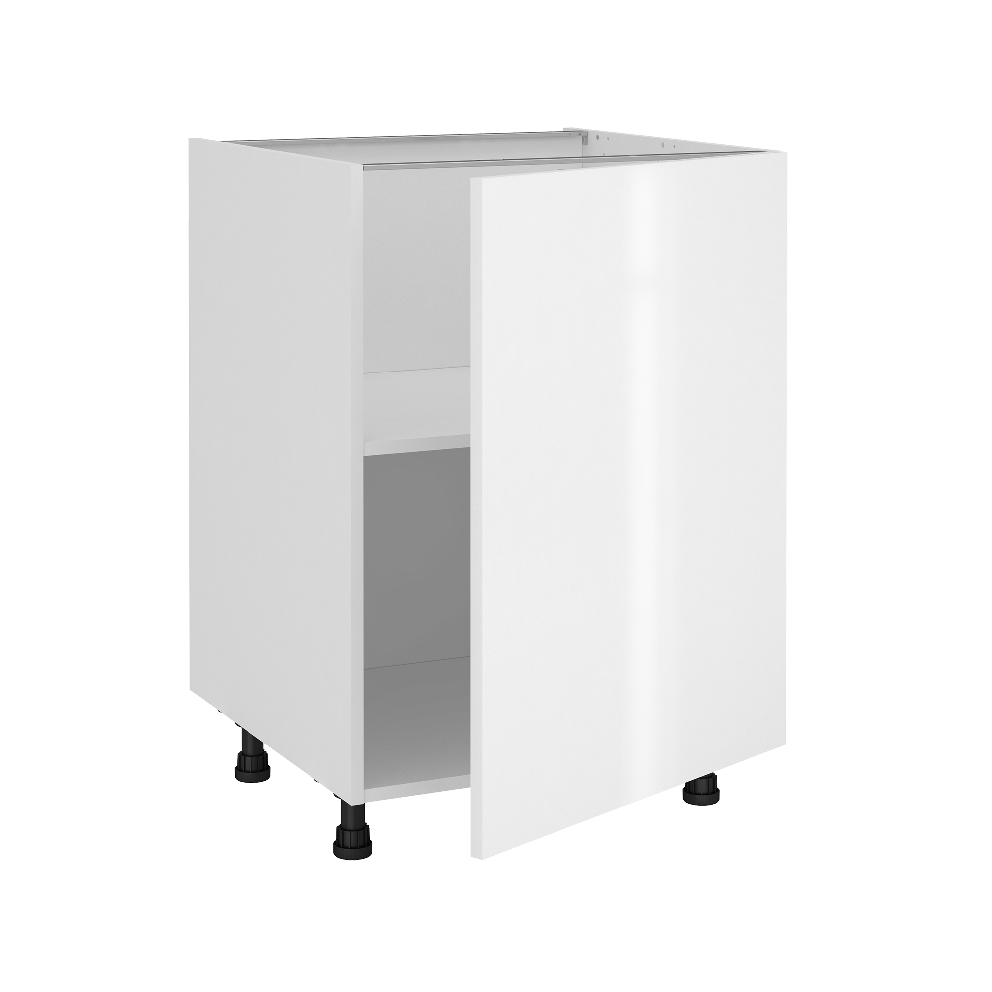 Mueble bajo de cocina delinia id sevilla blanco brillo 76,8x60 cm 1 pta