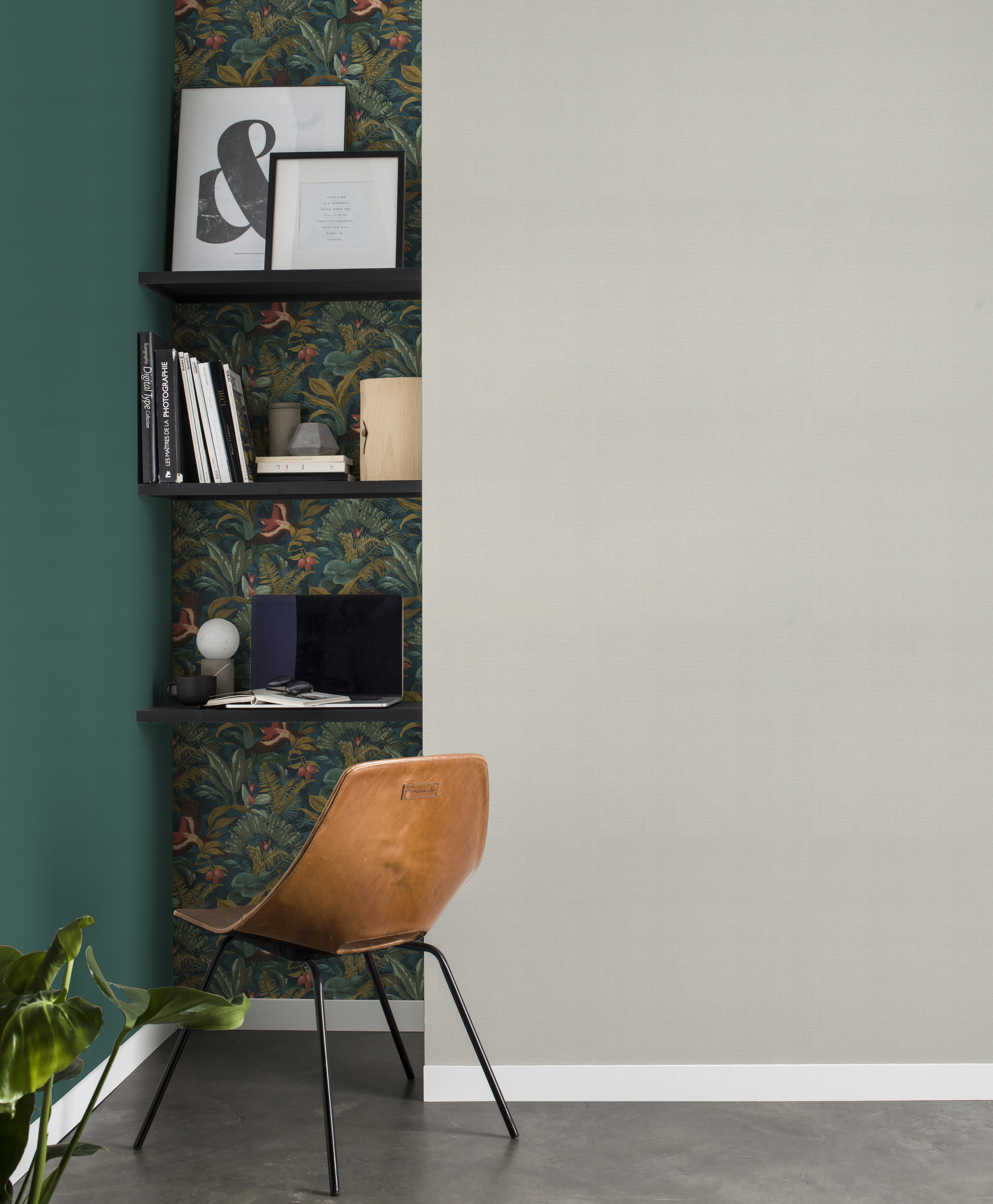 Papier peint vinyle sur intissé Motif jungle nocturne vert - 4