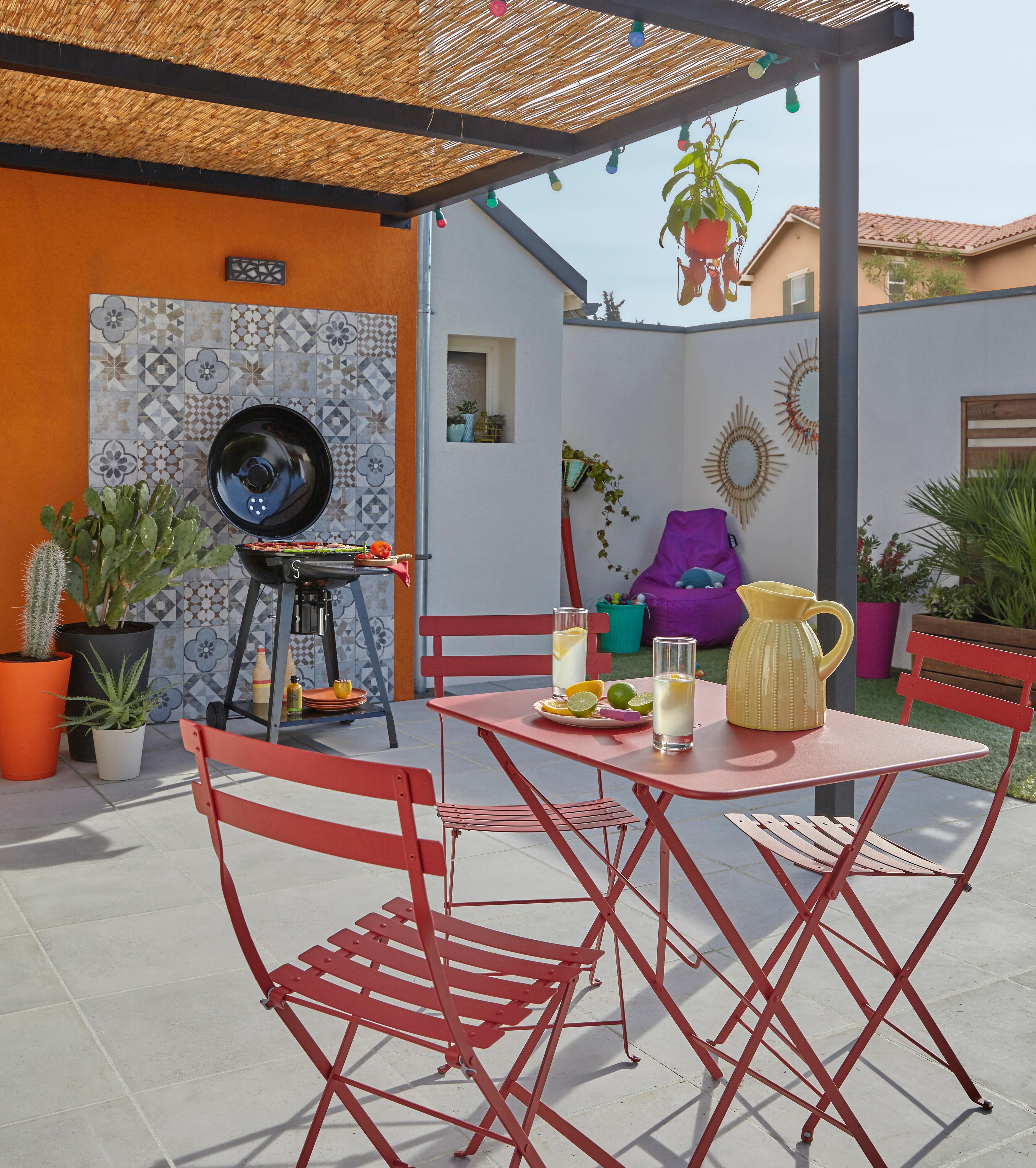 Chaise de jardin FERMOB Bistro en acier rouge - 7