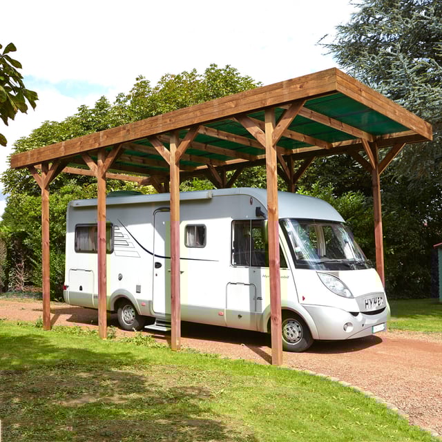 Carport bois Camping car, CERLAND, 28.6 m²