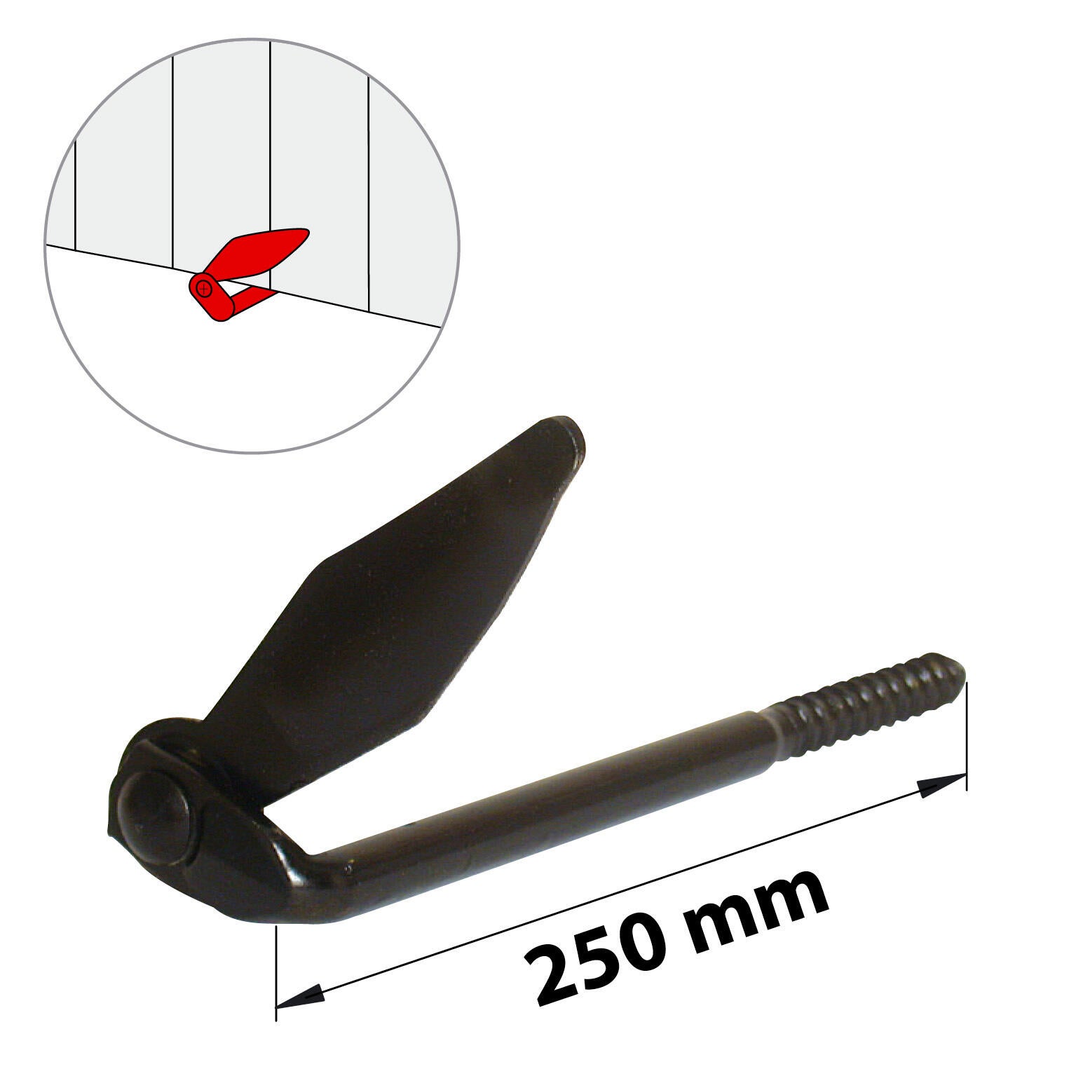 Arrêt de volet en acier noir prépeint, Diam.10 x L.250 mm AFBAT - 2