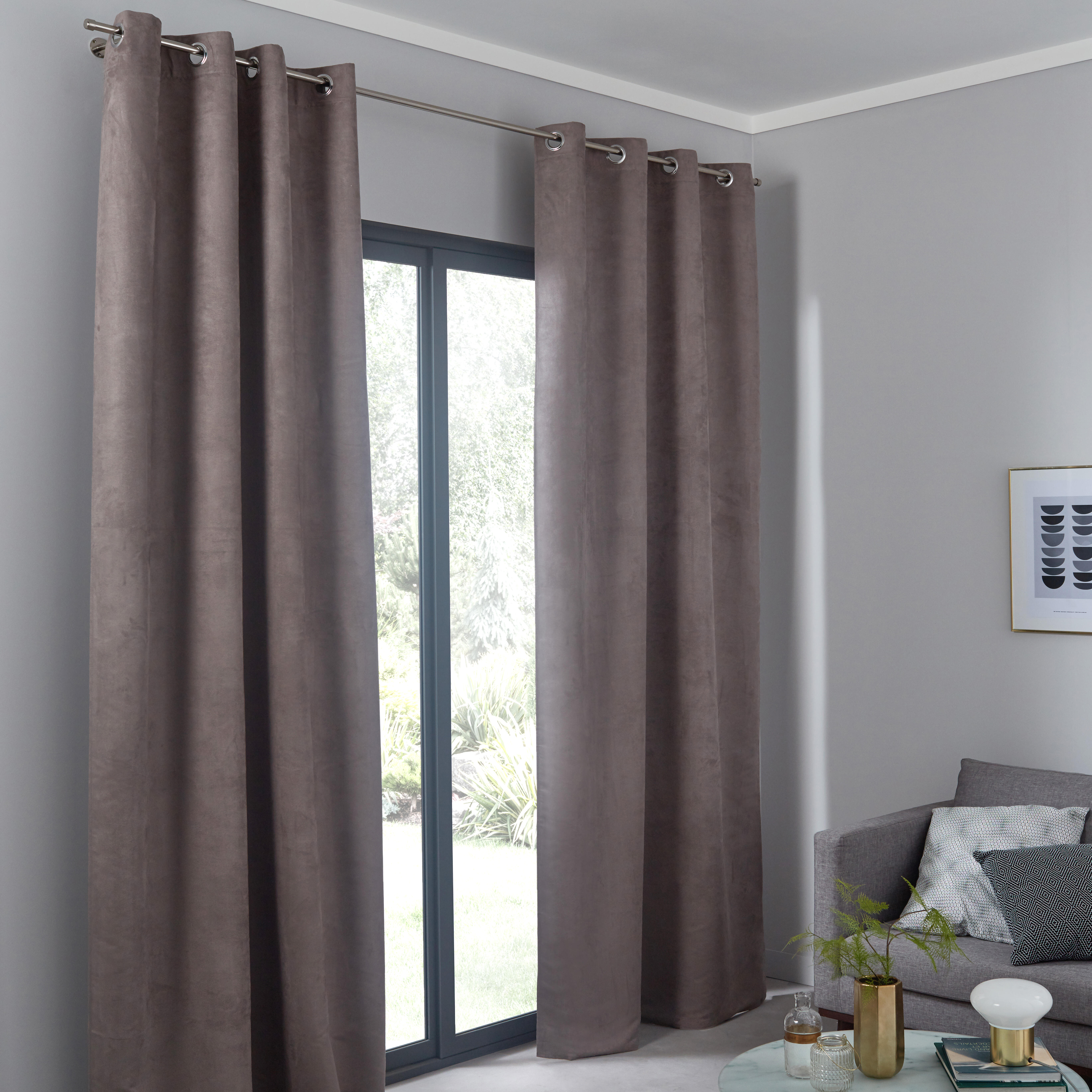 Cortinado ilhós New Manchester 140x280cm taupe Inspire - 22