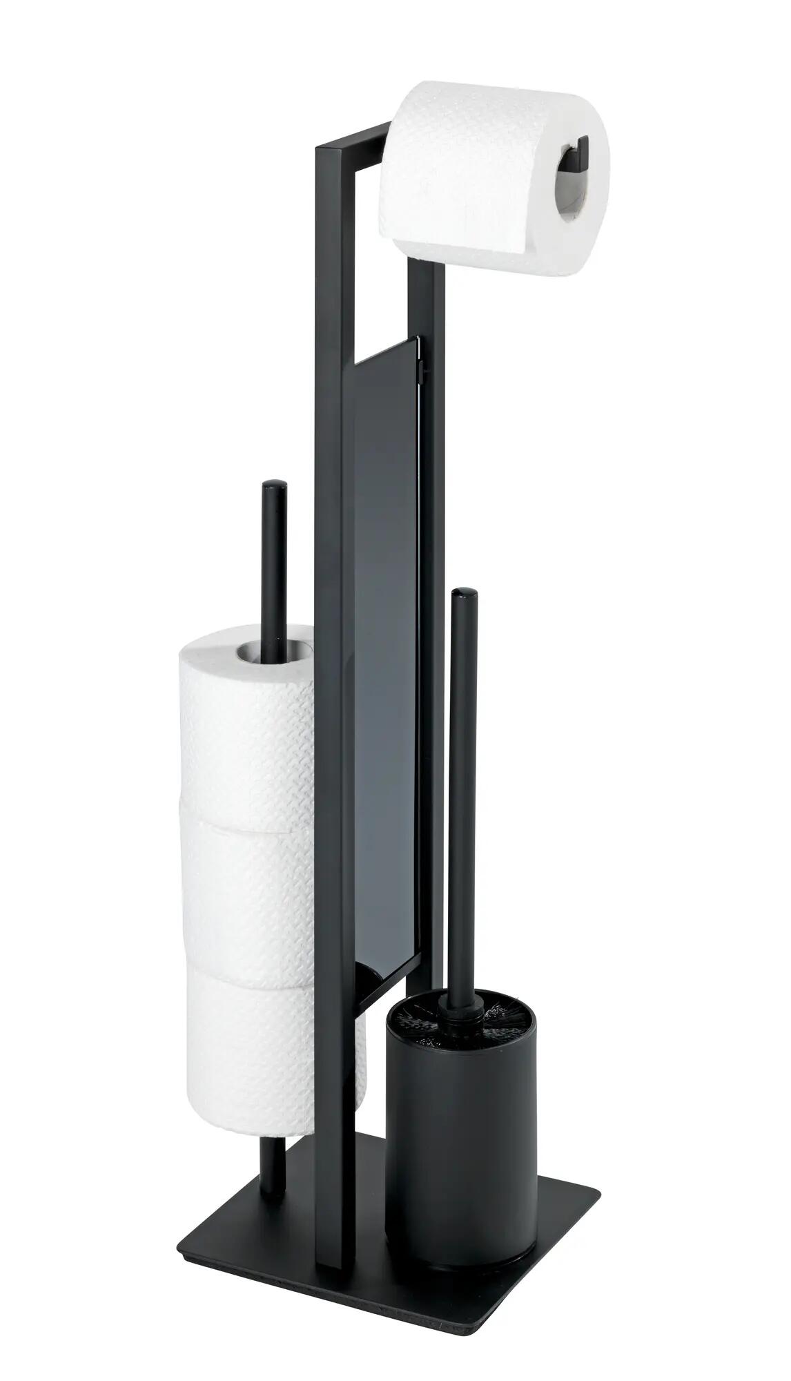 Suporte para piaçaba e porta-rolos preto envernizado Wenko Rivalta - 8