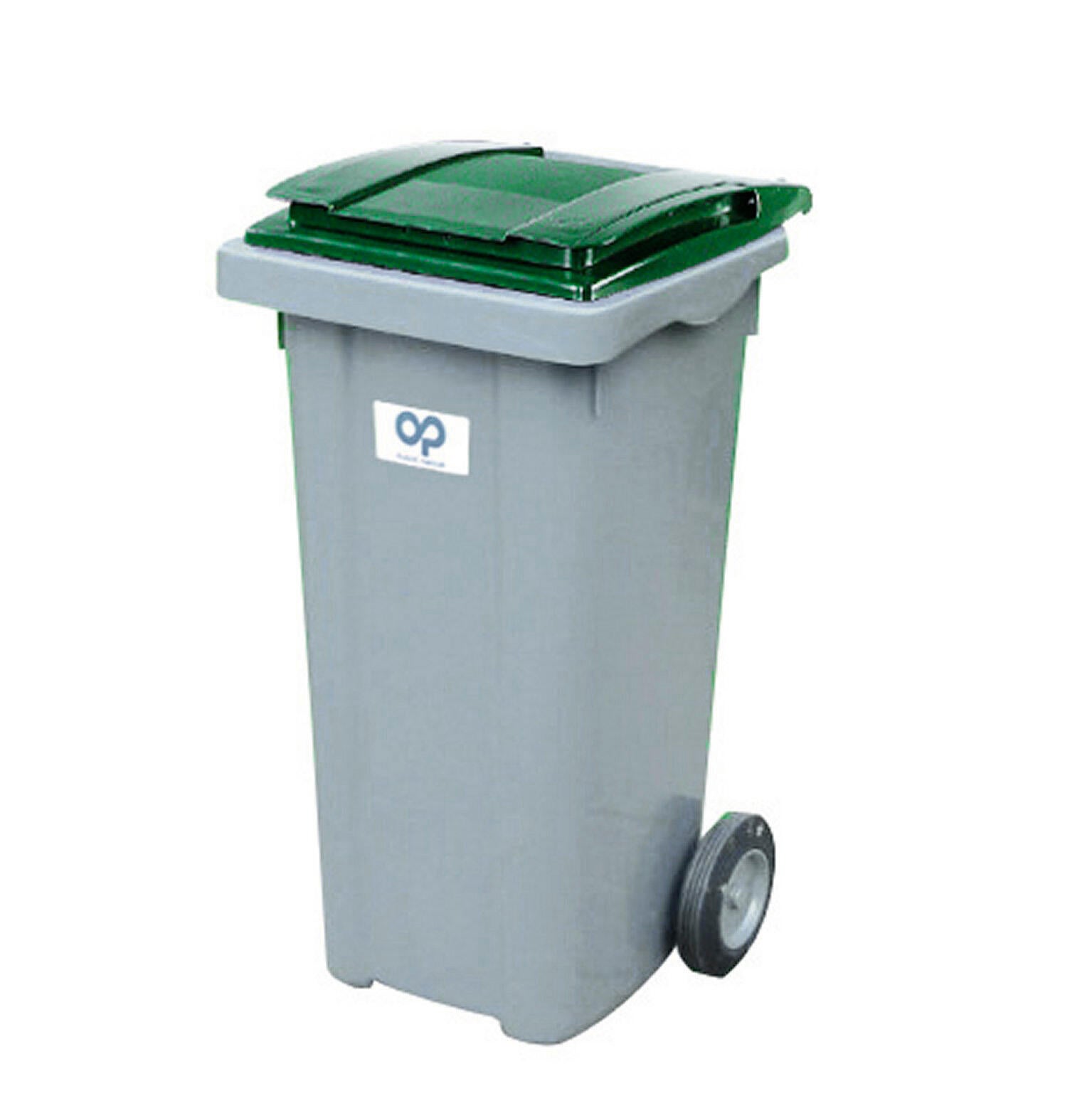 Poubelle de rue SULO 240 l sur 2 roues avec couvercle, gris anthracite - 2