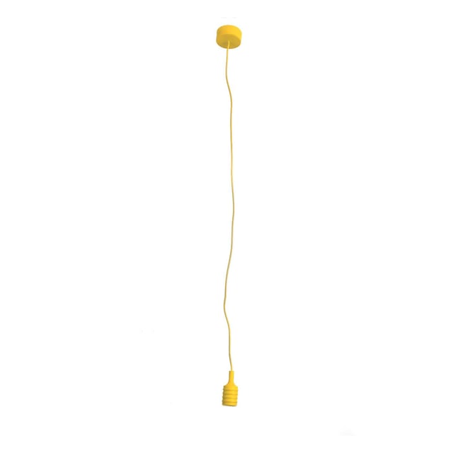 Pendel Silicone con cavo in silicone 120 cm, giallo, con portalampada E27