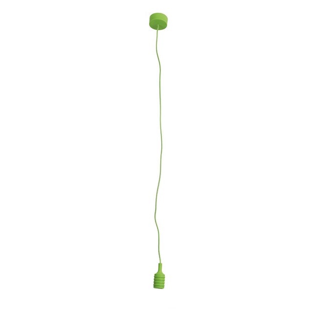 Pendel Silicone con cavo in silicone 120 cm, verde, con portalampada E27