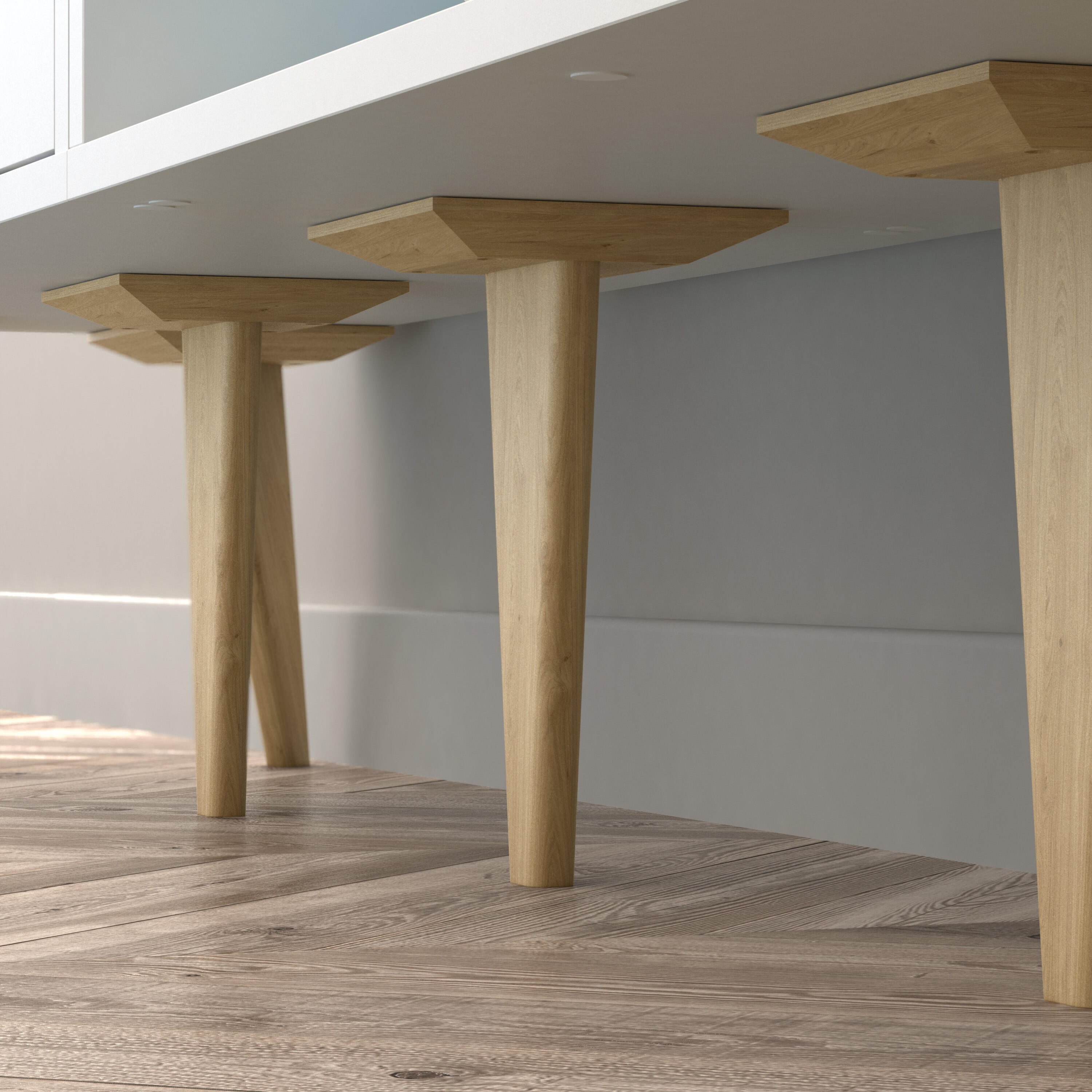 Gamba per mobili SPACEO Kub in legno beige opaco  L 12 x P 21.6 x H 21.6 cm - 2