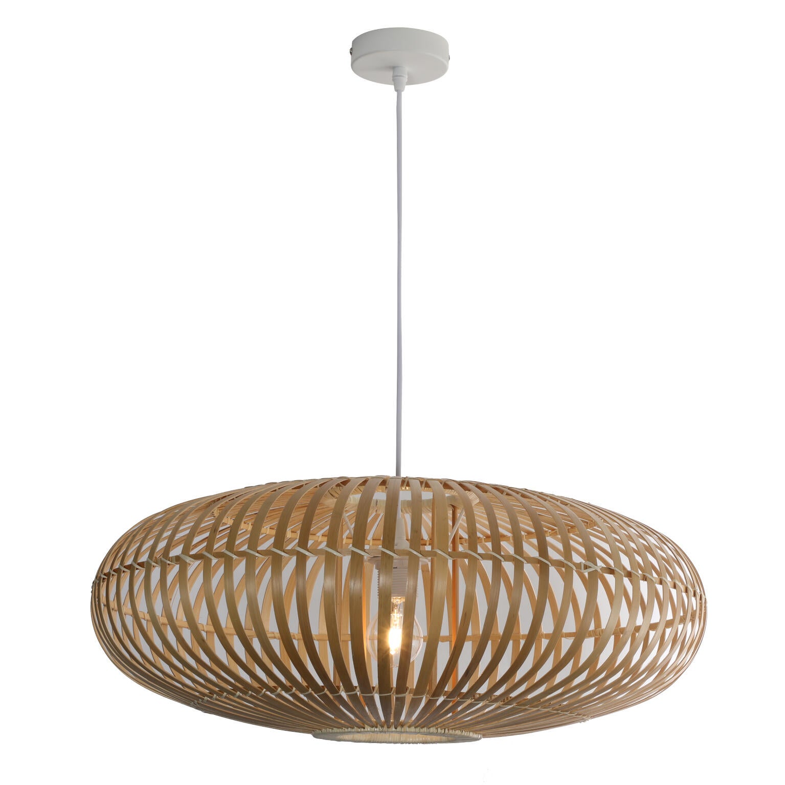 Suspension Manille bambou, beige, Diam.60 cm, E27 - 5