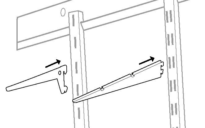 Console simple acier enduit de résine époxy, P.30 cm entraxe 50 mm - 8