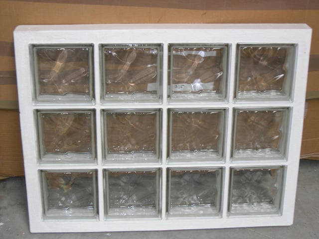 Panneau de 12 briques de verre ondulé transparent