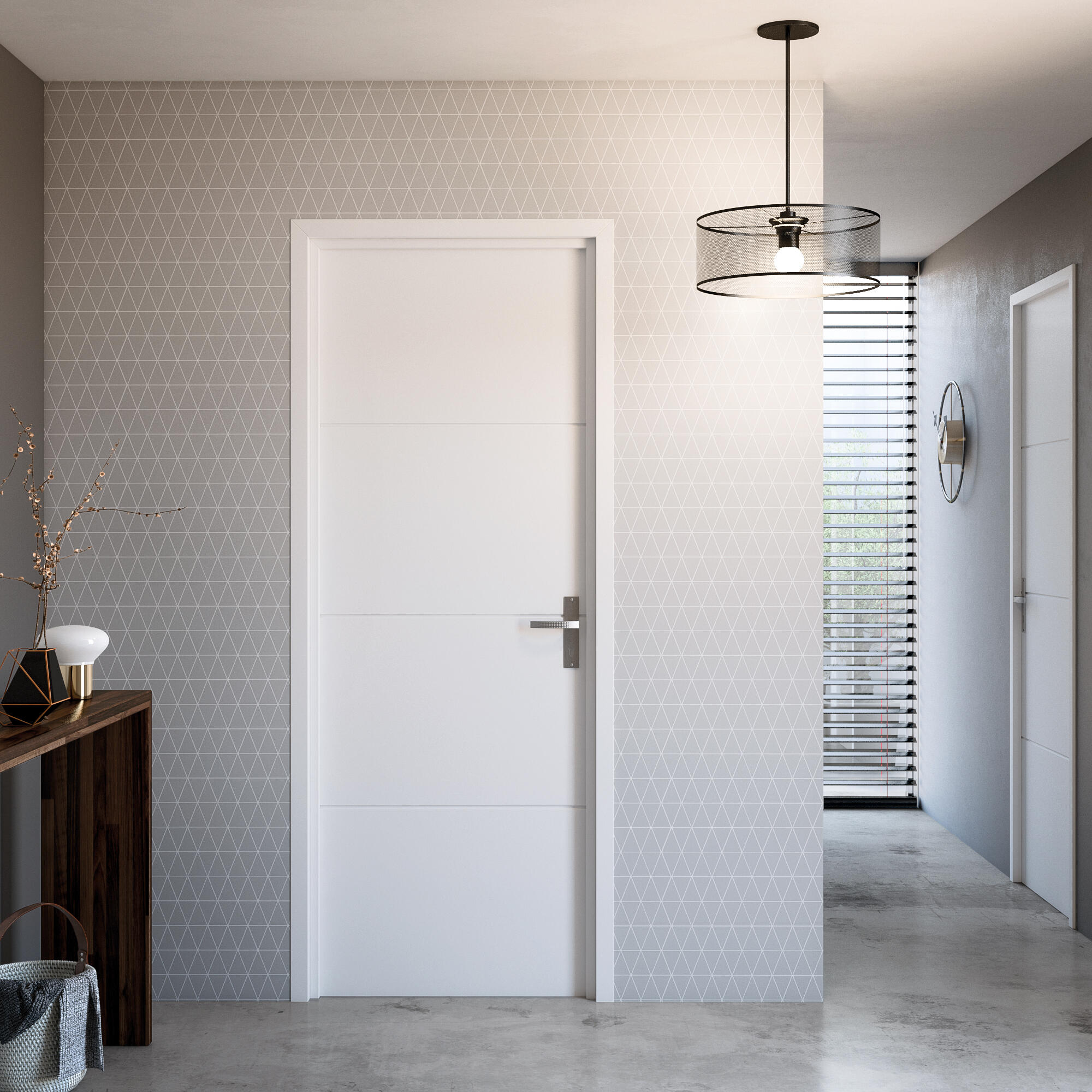 Bloc-porte fin de chantier Lali blanc H.204 x l.73 cm, poussant gauche - 2