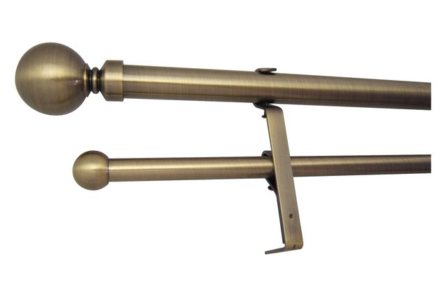 Sento 25/19mm Kit Tringle à Rideau Métal Classic Acier Inoxydable GRACJA 180 Cm - Fixation Murale
