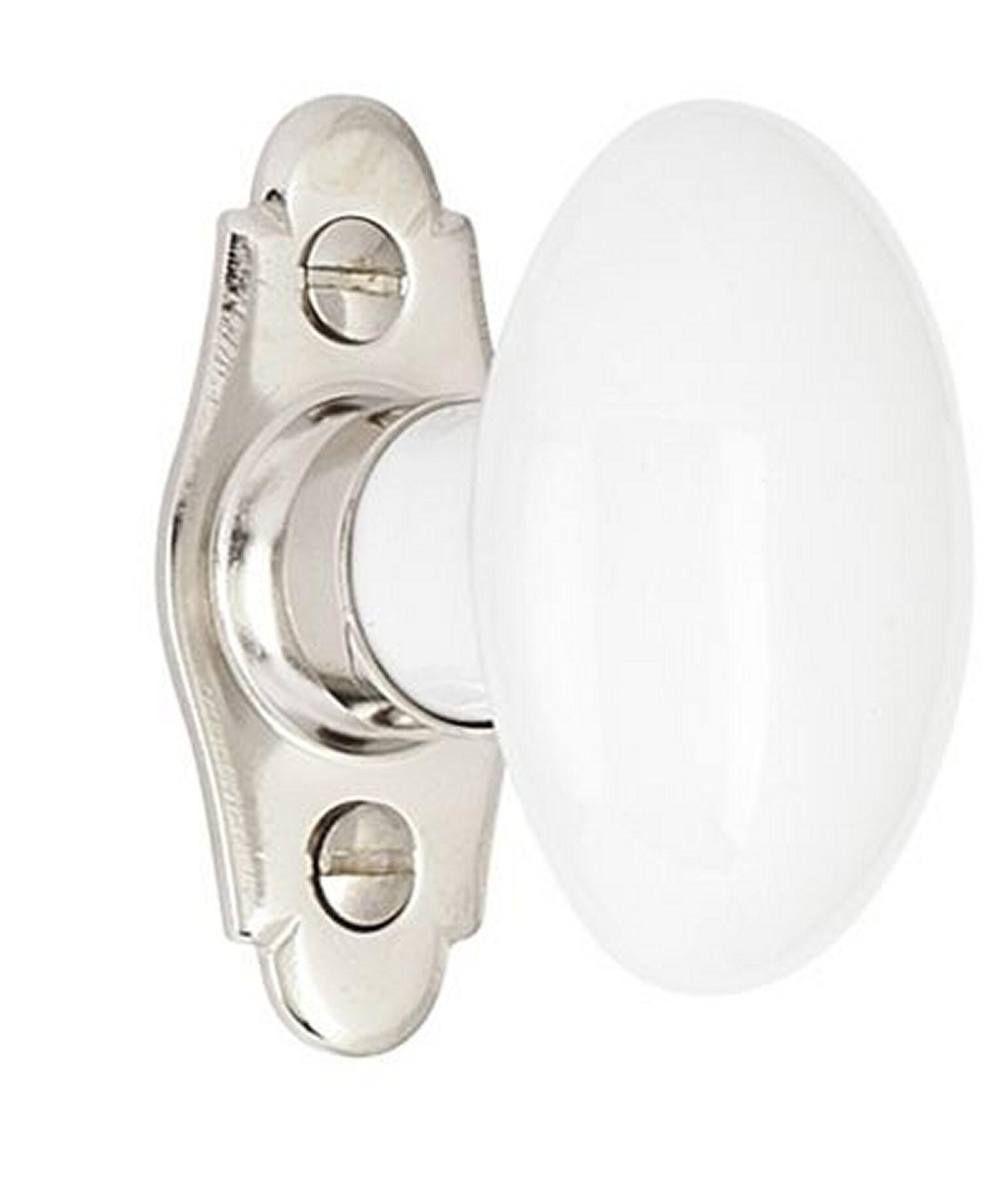 Poignée de fenêtre MERIGOUS, porcelaine nickelé blanc - 2