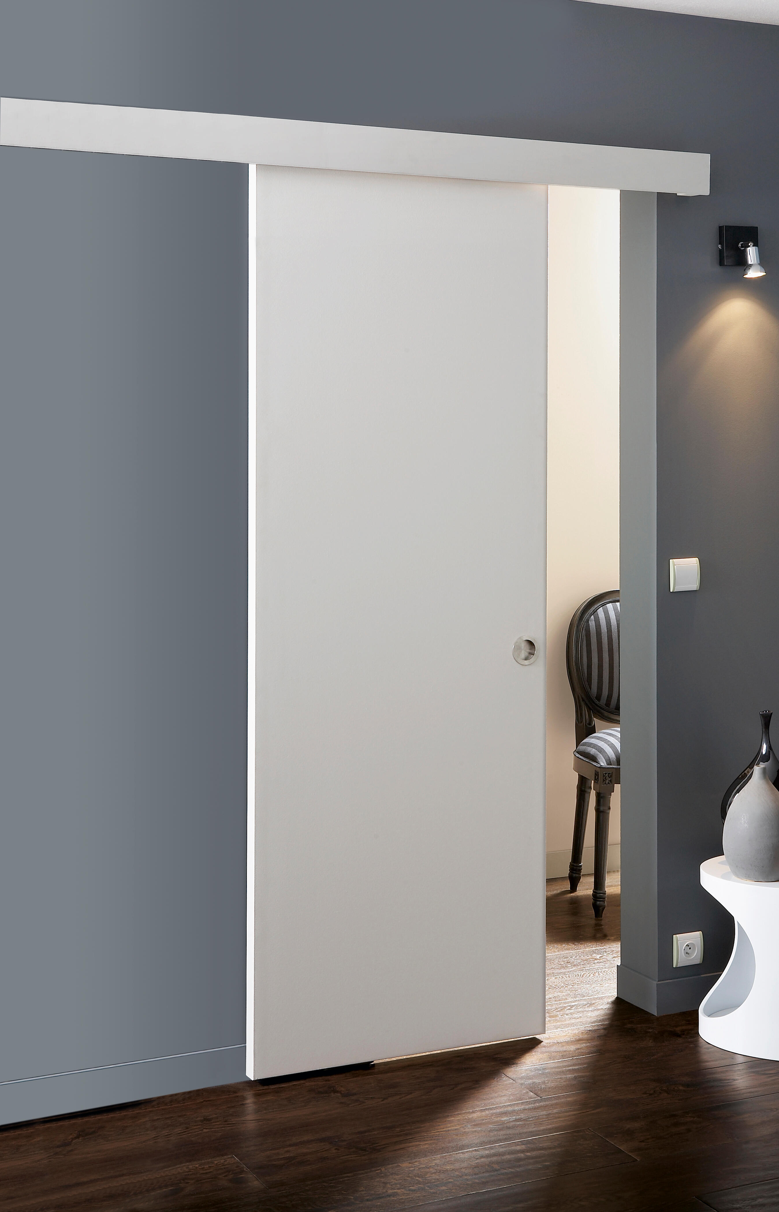 Porte coulissante bois Isoplane , H.204 x l.73 cm - 3