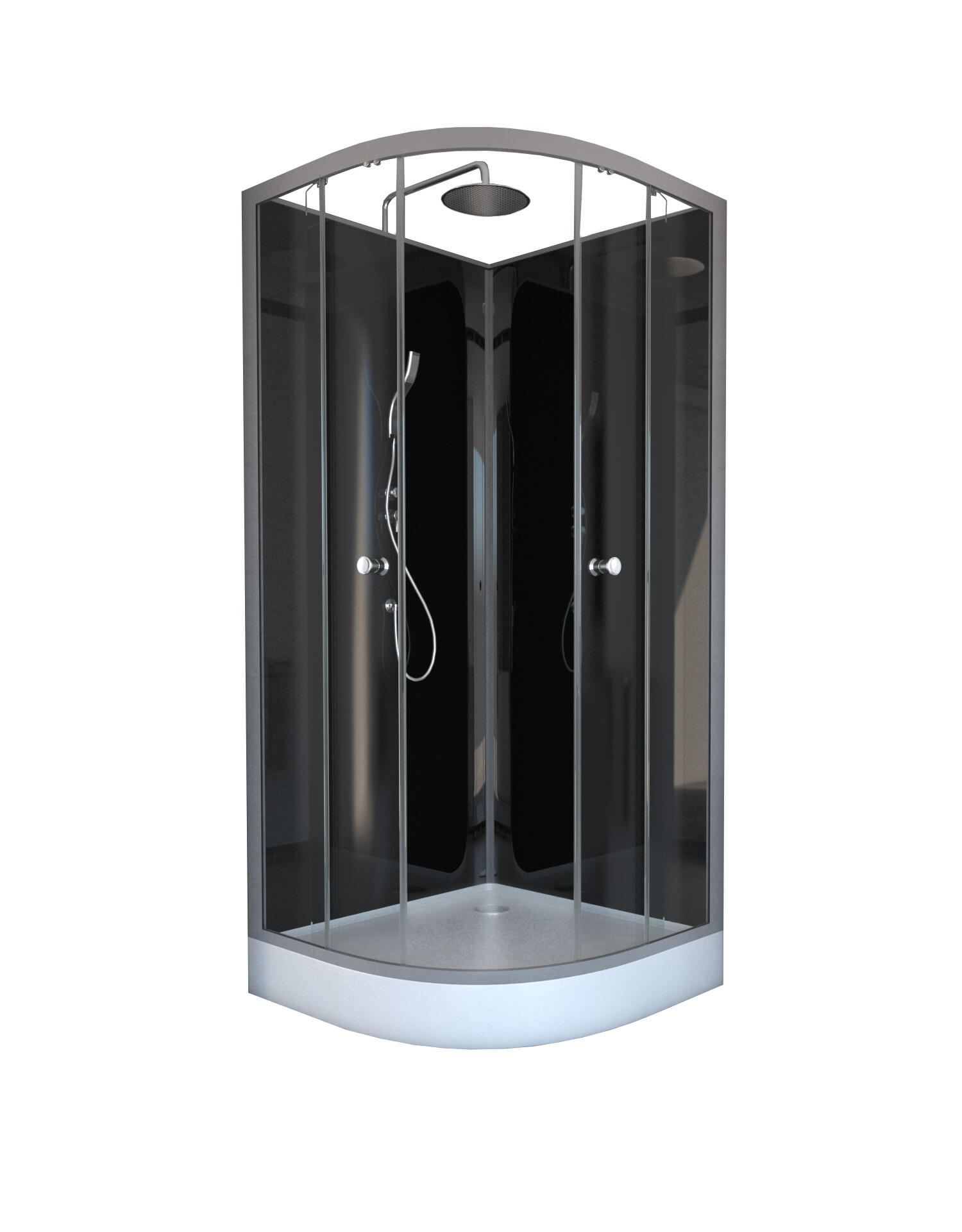 Cabine de douche 1/4 de cercle L.90 x l.90 cm, Eclipse - 2
