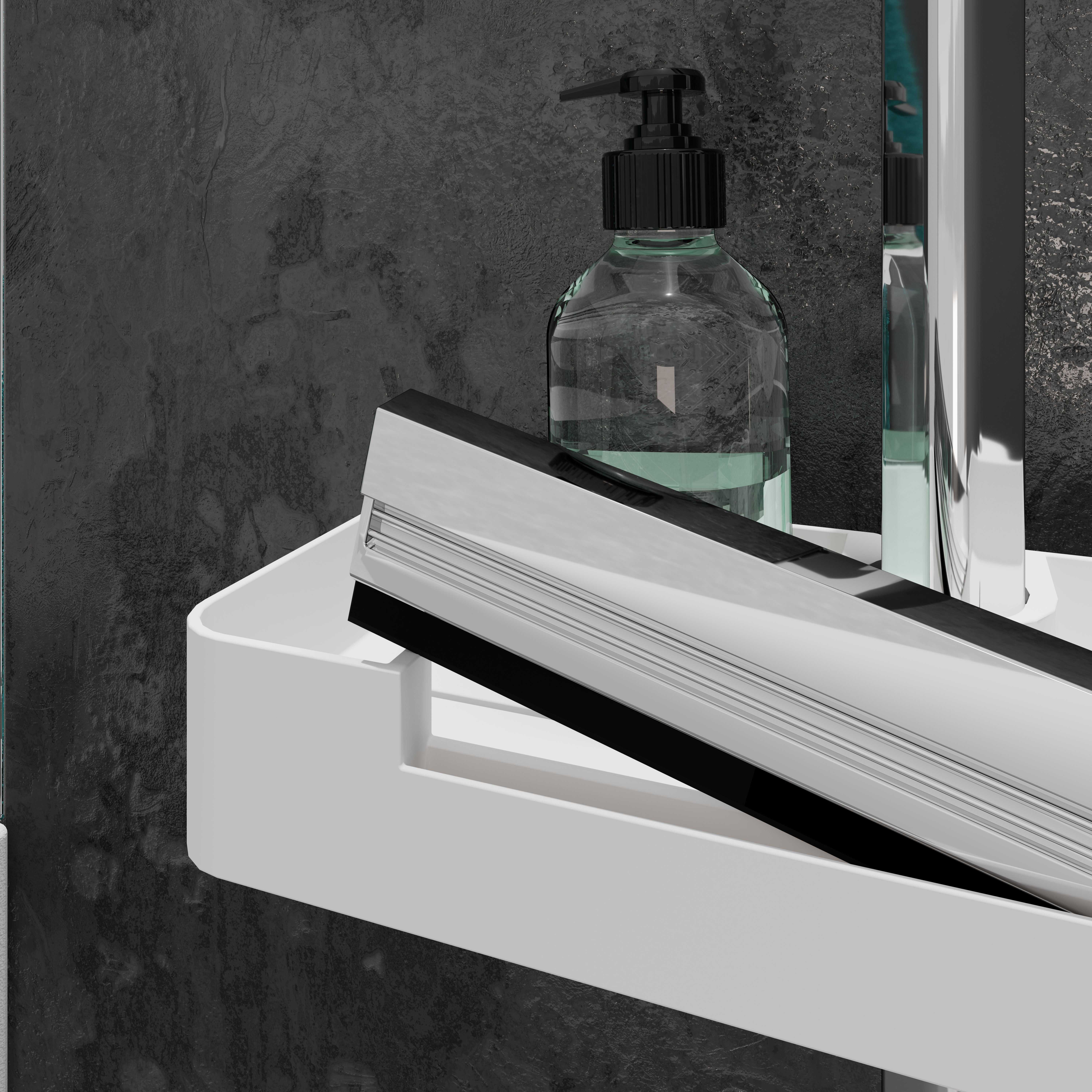 Organizer per doccia per asta doccia Concept bianco - 3